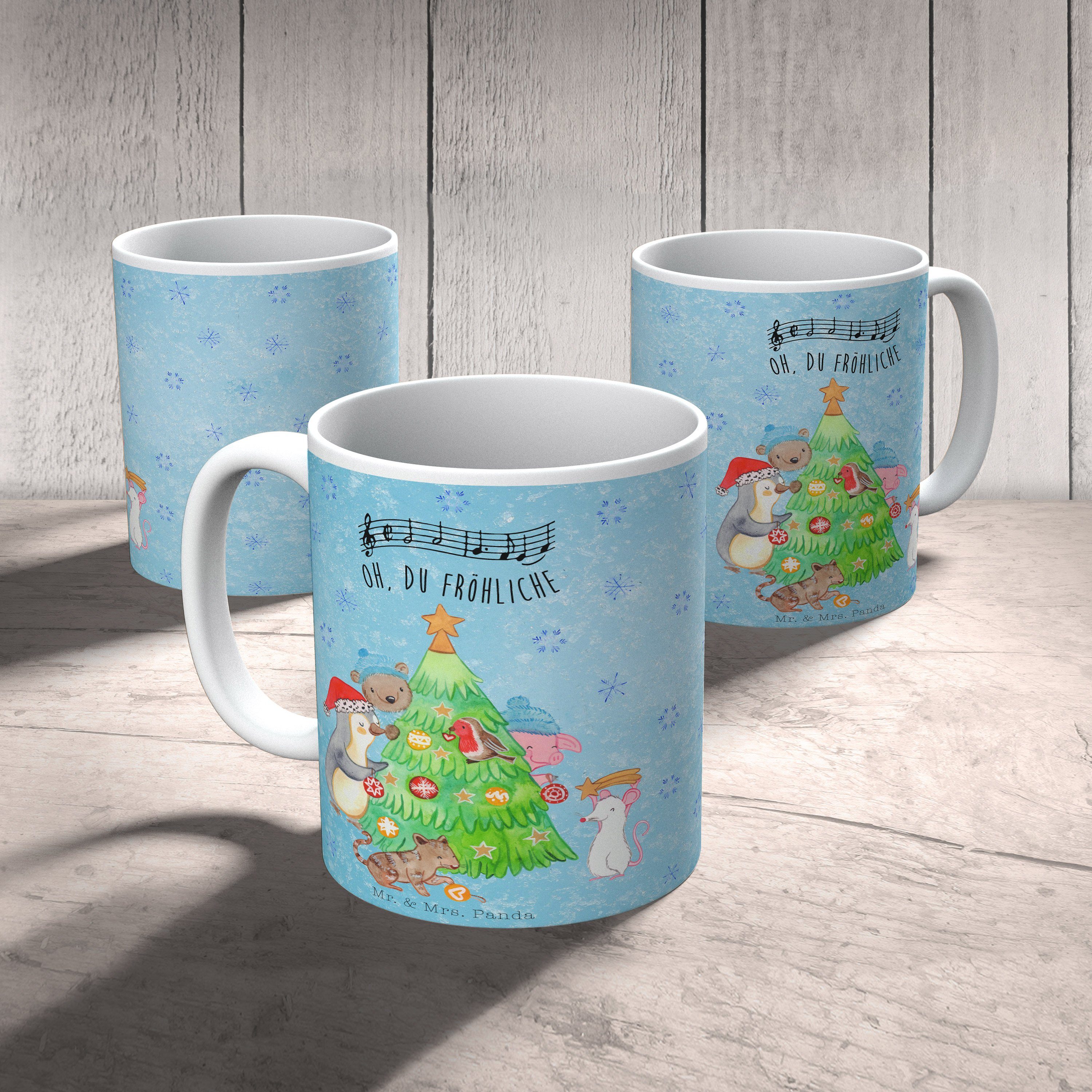 Mr. schmücken & Tasse Panda Weihnachtsbaum Eisblau Keramik Kaffeetasse, Advent, H, Mrs. Geschenk, - -