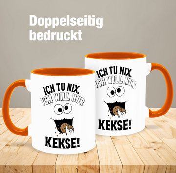 Shirtracer Tasse Ich tu nix Ich will nur Kekse - Keksmonster, Keramik, Karneval und Fasching Deko