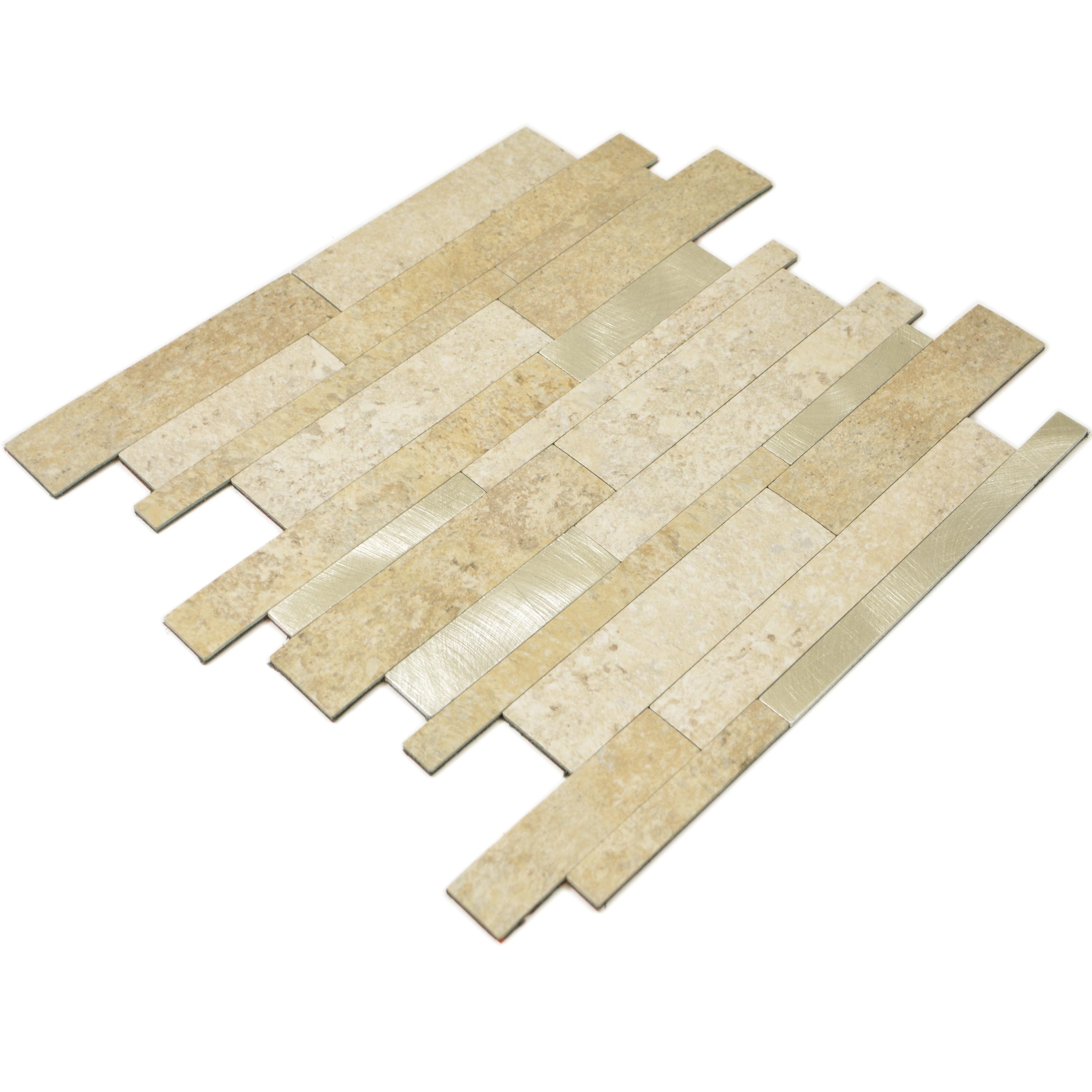 Mosafil Mosaikfliesen Vinyl Mosaikfliesen Mirbach Selbstklebend, Vinyl 30.000x30.000, gold-beige