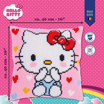 Vervaco Kreativset Kreuzstichkissenpackung Hello Kitty Kiss Kiss, (Set, Vervaco embroidery Kit), Made in Europe