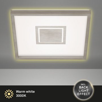 Briloner Leuchten LED Deckenleuchte 7367-112, LED fest verbaut, Warmweiß, Deckenlampe 42,3cm Hintergrundlicht 22W 3000K