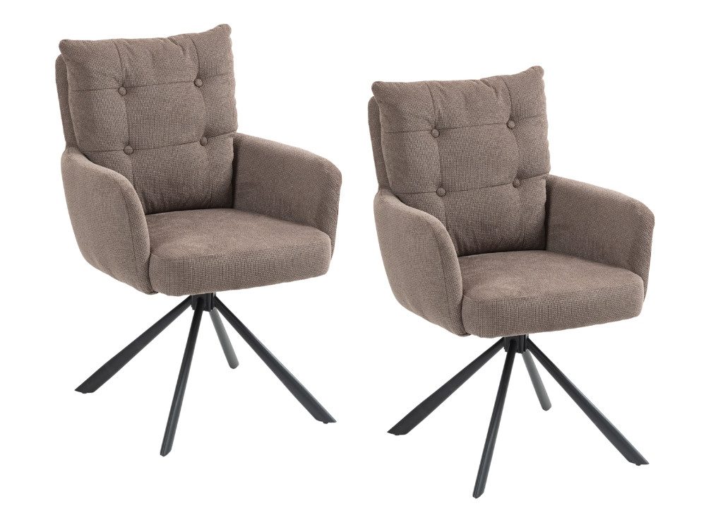 WOLF MÖBEL Esszimmerstuhl SEBA Drehstuhl BOOM 180° taupe, 2er SET (61x67x96 günstig online kaufen