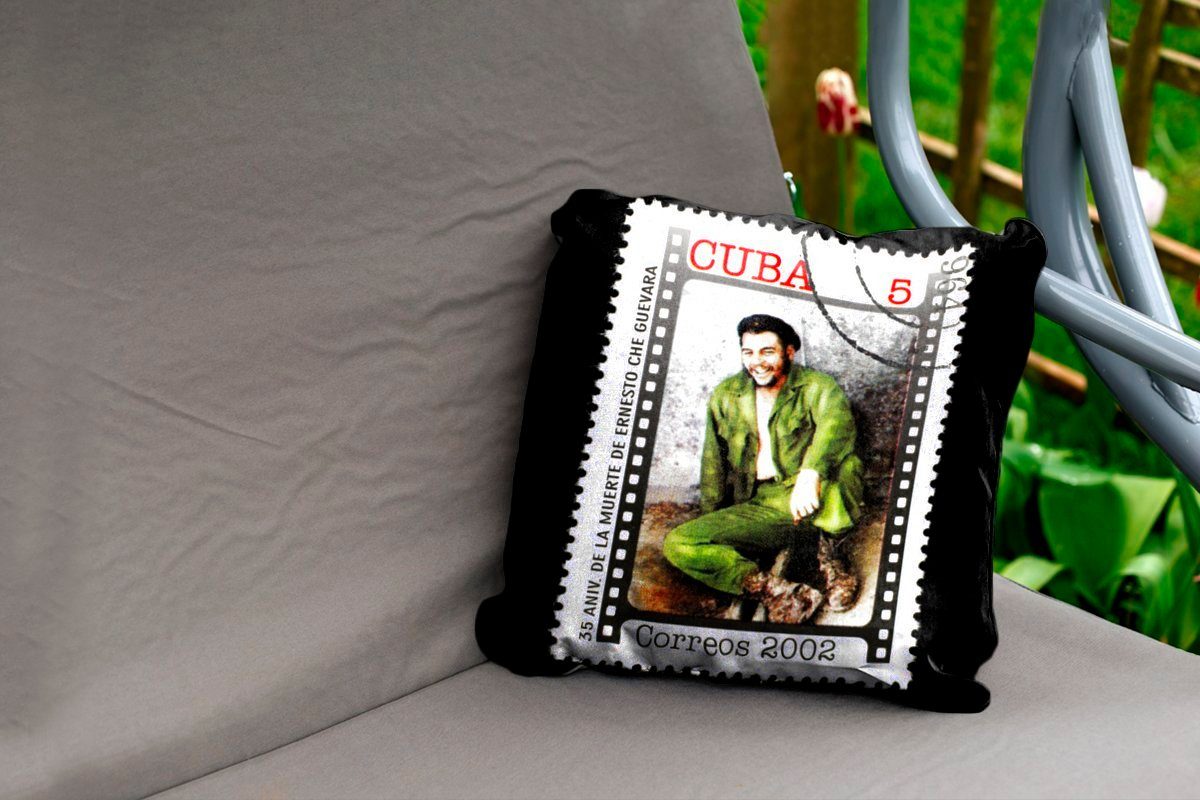 Outdoor MuchoWow Kissenhülle, mit Dekokissenbezug, Dekokissen, Dekokissen Che Guevara, Briefmarke Kissenbezüge,