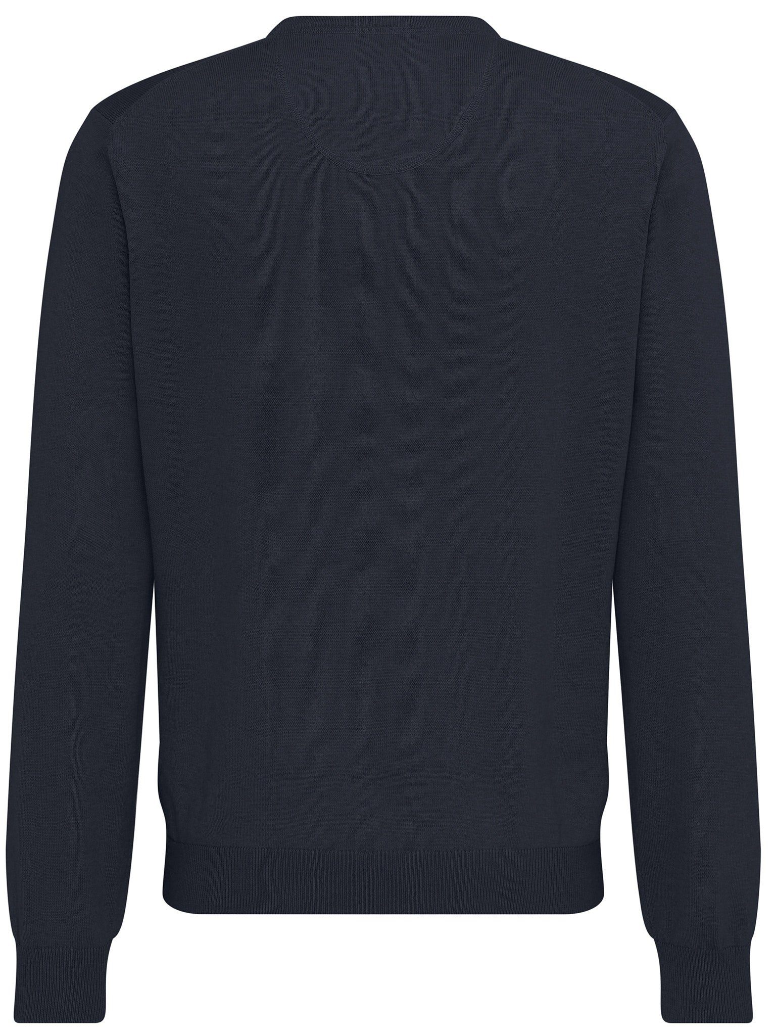 FYNCH-HATTON Strickpullover mit V-Ausschnitt mit navy-meliert FYNCH-HATTON Pullover V-Kragen (1-tlg)