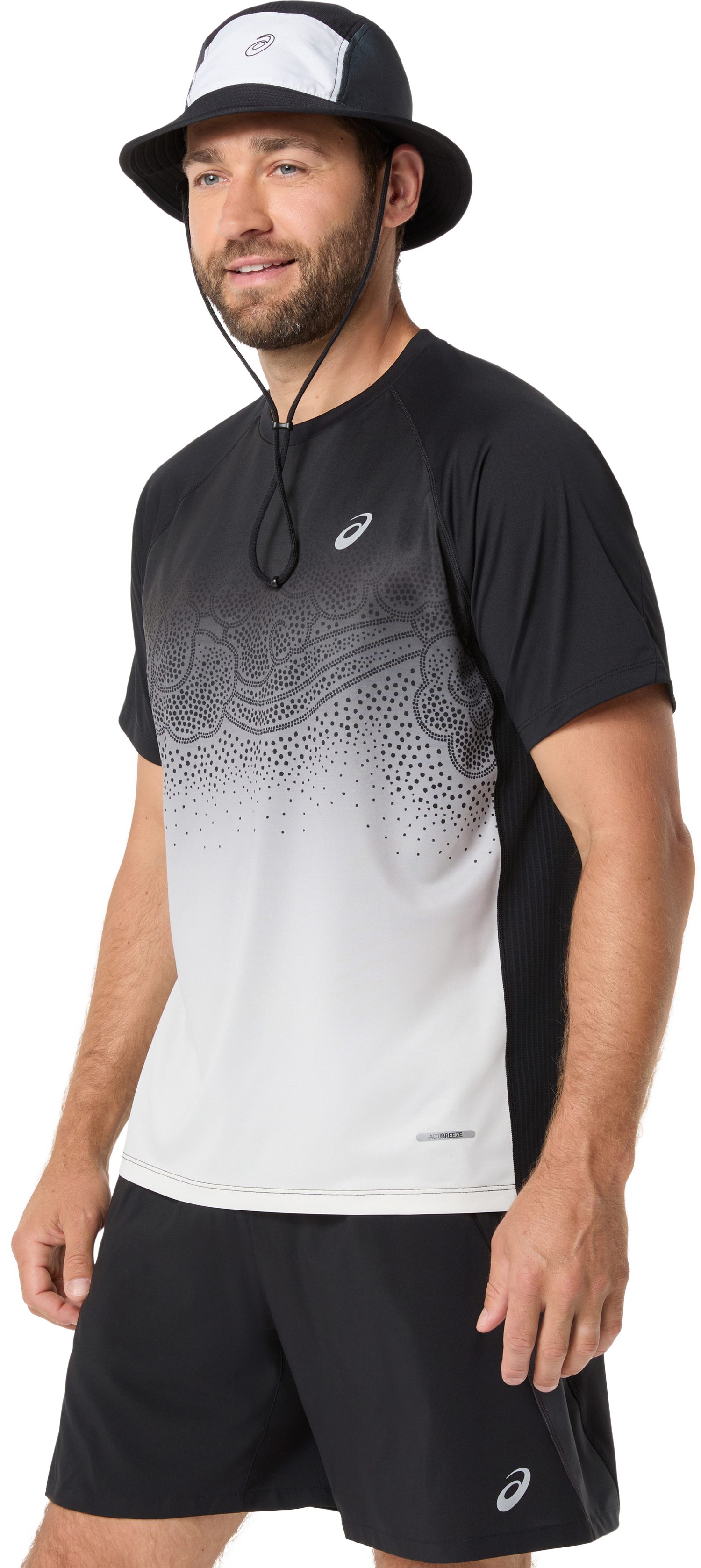 Asics Laufshirt ROAD FADE SS TOP Kurzarm, für Erwachsene, mit Grafik-Print, mit Mesh-Einsätzen