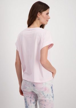 Monari Rundhalsshirt mit gestickten Blumen