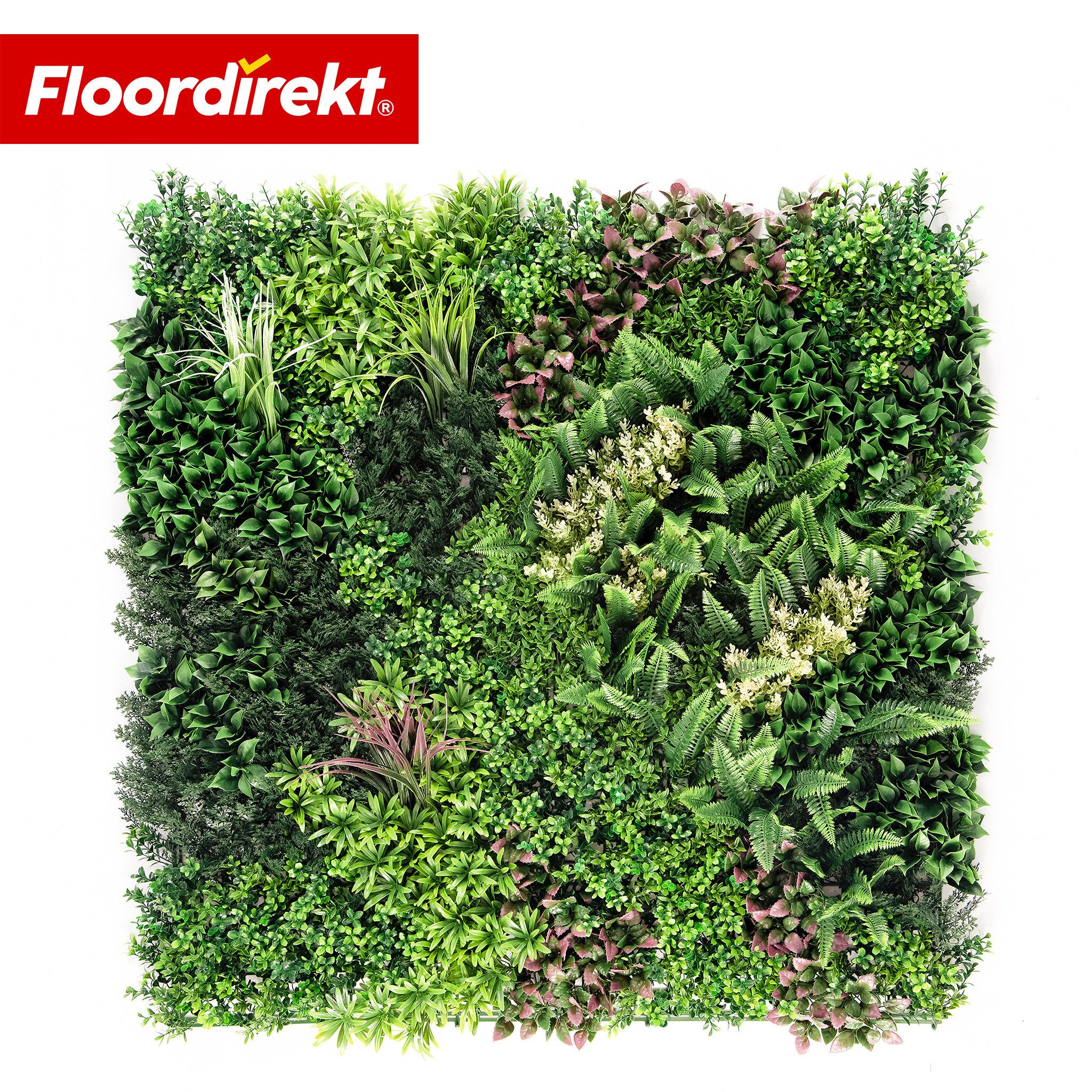 Floordirekt Wandpaneel Pflanzenwand pflegefreie Kunstpflanzen Hera 100x100 cm Wanddeko, BxL: 100x100 cm, 1 qm, (UV-beständig) Geruchlos, ungiftig & umweltfreundlich