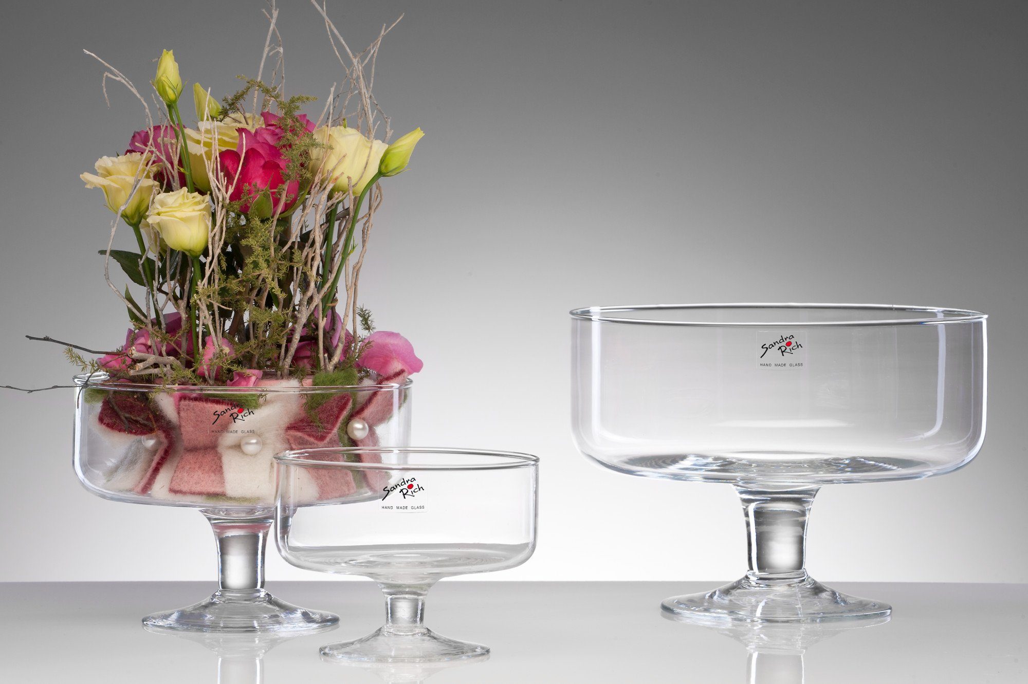 Sandra Rich Schale Glasschale Bowl klar rund - hot cut von Sandra Rich, Glas