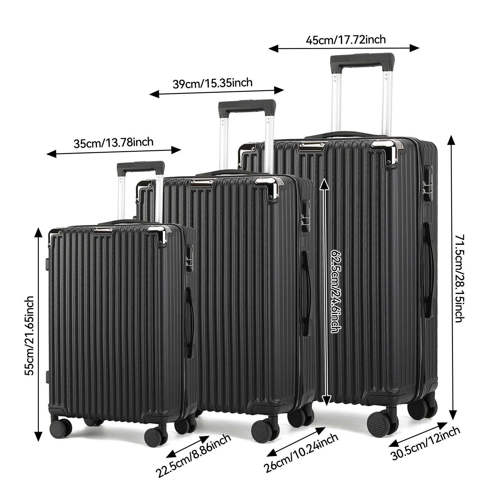 FUROKOY Kofferset Trolleyset Hartschalenkofferset Hartschale 3 günstig online kaufen