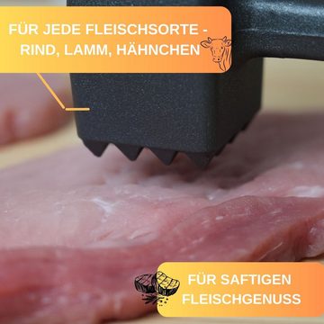 Thiru Fleischklopfer Fleischhammer Schnitzel, Kotelett - Hammer-Kopf mit Zwei Schlagflächen