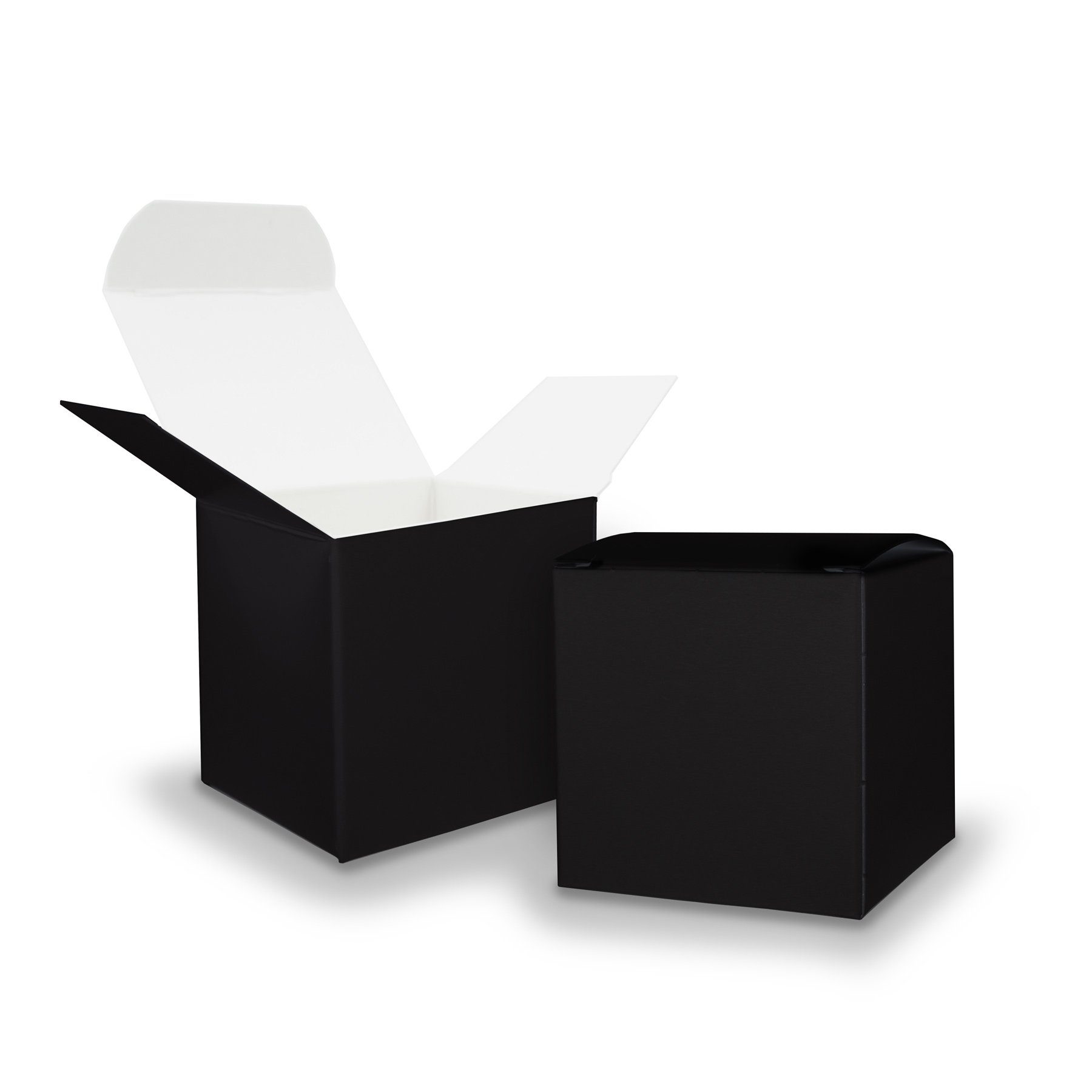 itenga Geschenkpapier 5x itenga Würfelbox aus Karton 6,5x6,5cm schwarz Gastgeschenk