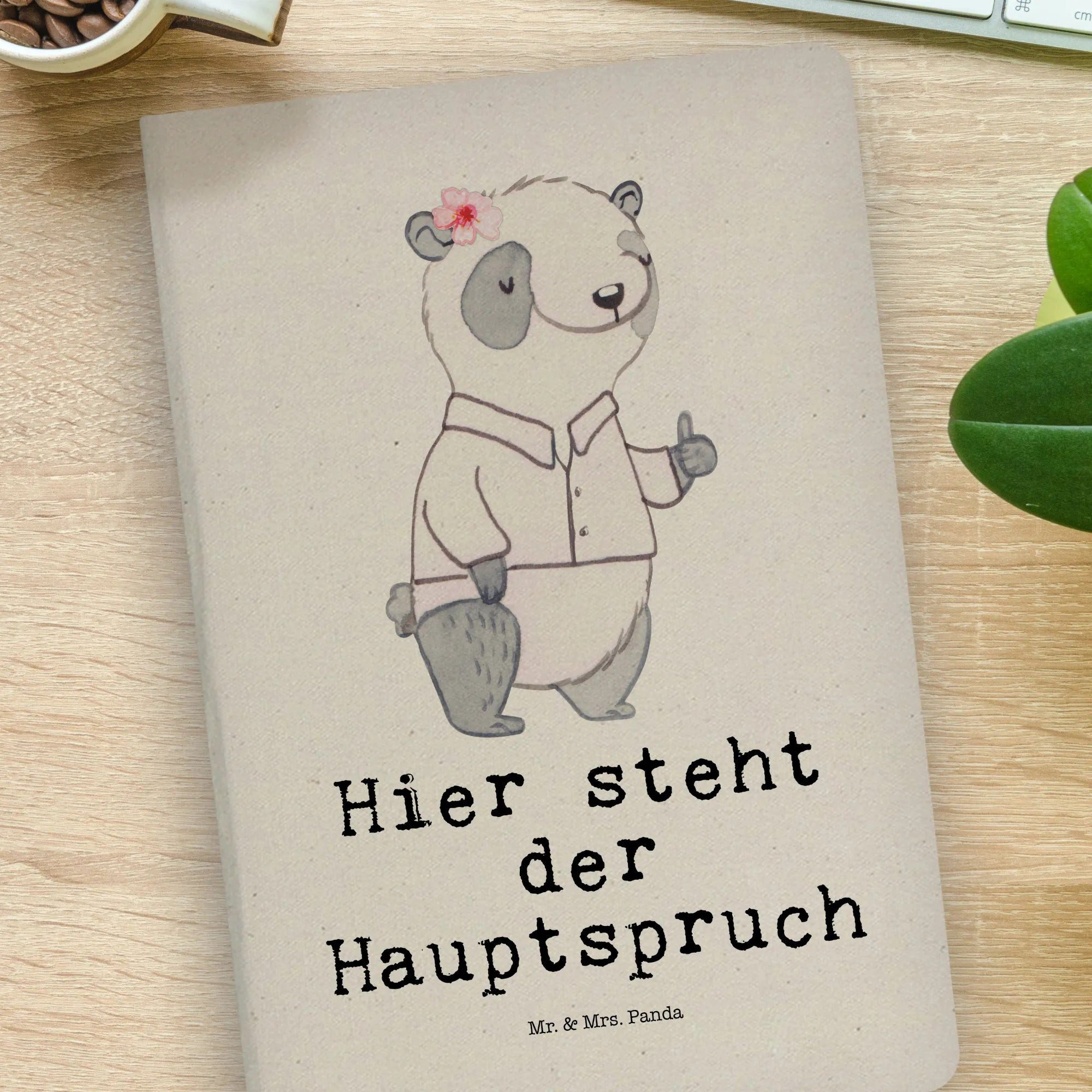 Thumbnail - Mr. & Mrs. Panda Notizbuch Bürgermeisterin Herz - Transparent - Geschenk, Bürgermeisterin Gesche Mr. & Mrs. Panda, Bezau...