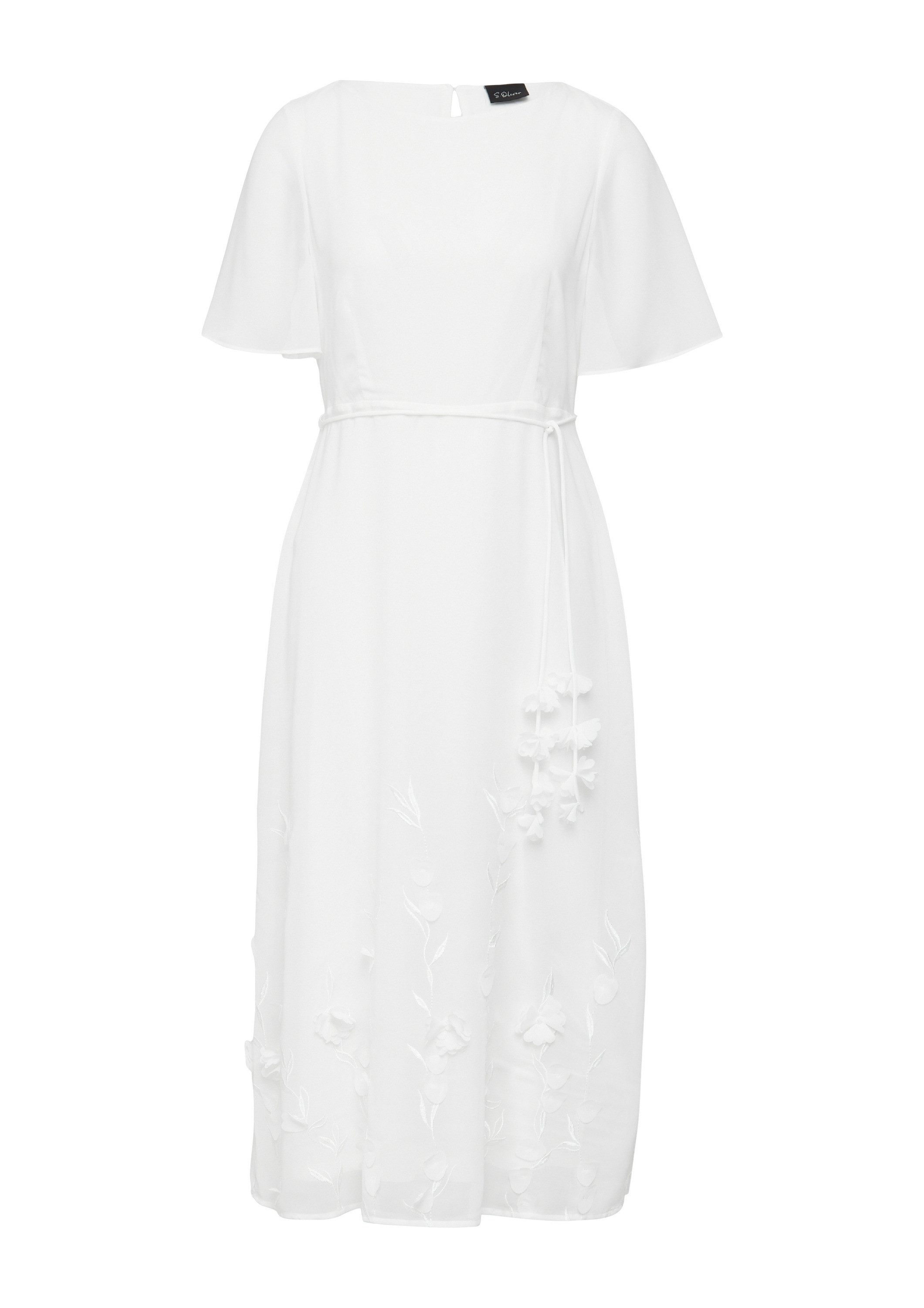 s.Oliver Midikleid Kleid Festives Midikleid aus Chiffon mit floralen Applik günstig online kaufen