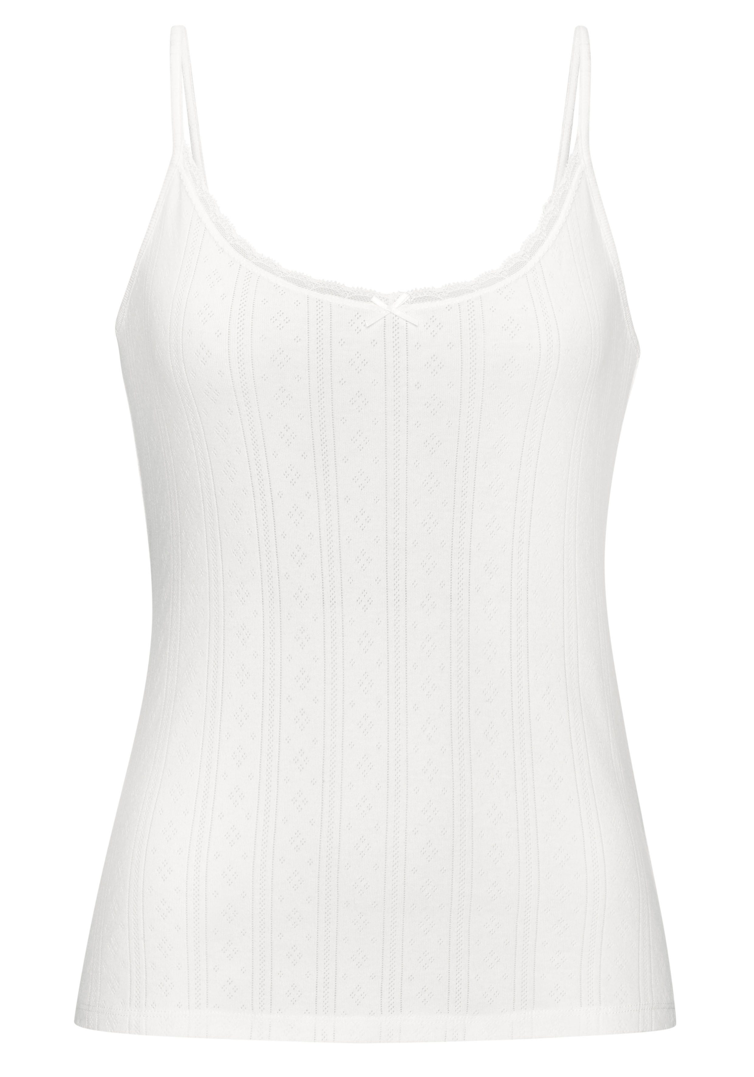 Vivance by Lascana Unterhemd (2er-Pack) aus weicher Pointelle-Ware mit Spitze, reine Baumwolle – Bild 5 von 5