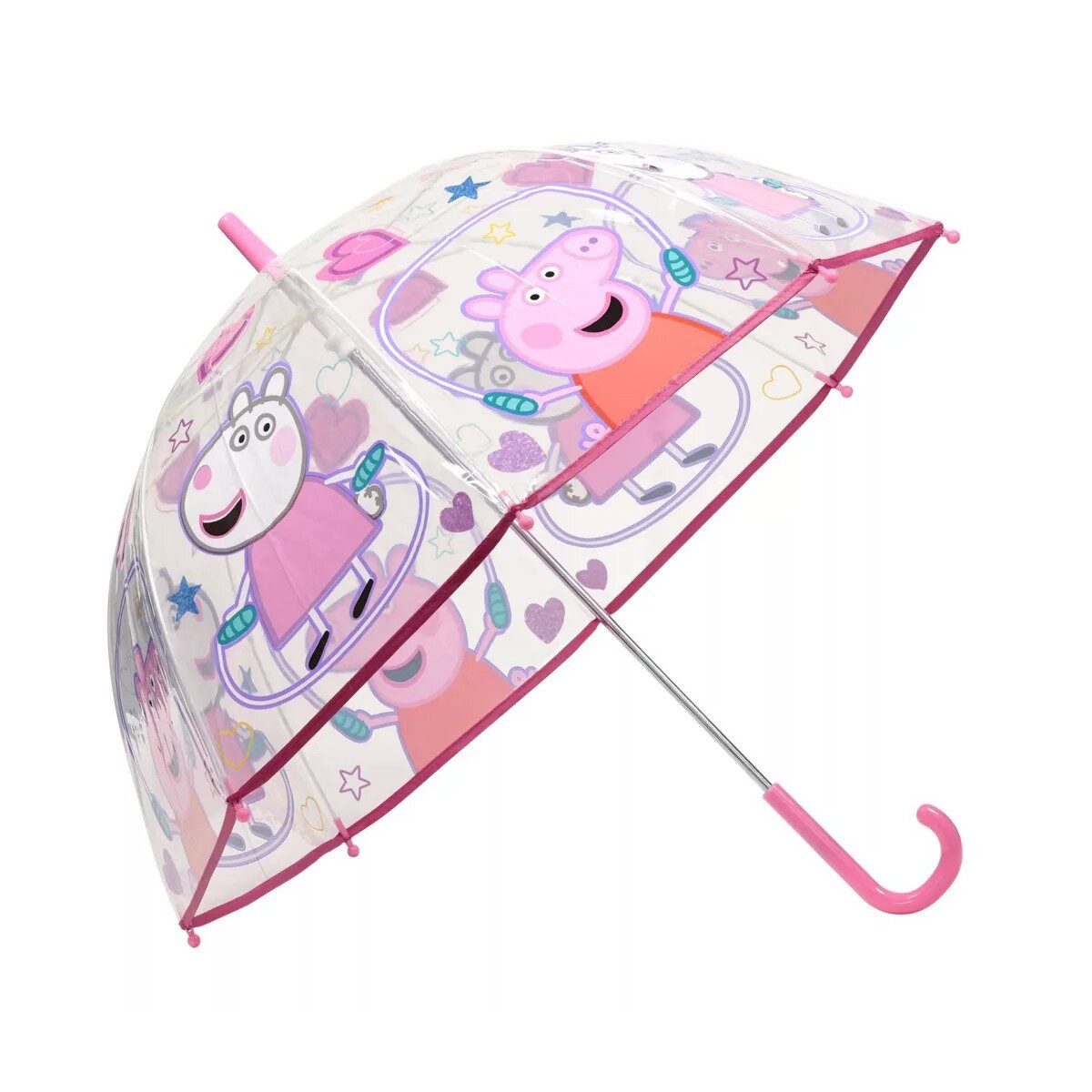 Peppa Pig Stockregenschirm Peppa Wutz Jump Rope Kinder transparenter Regenschirm Ø70 cm