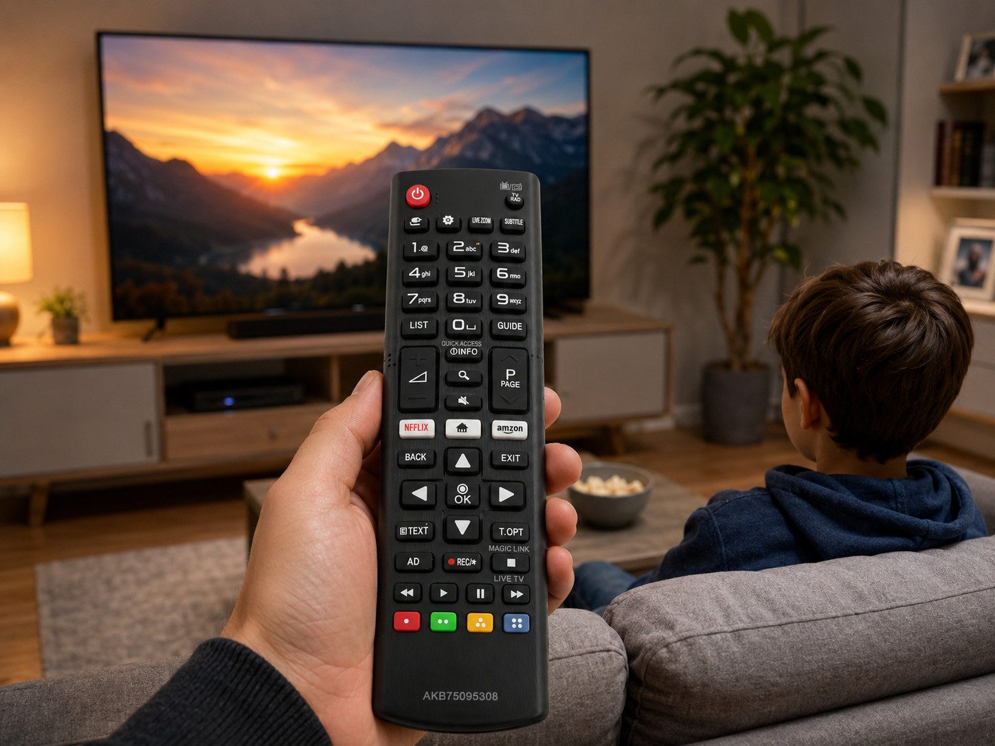 azurano Ersatz für LG AKB75095308 Universal-Smart-TV-Fernbedienung (Direkttasten für Netflix & Amazon Video)