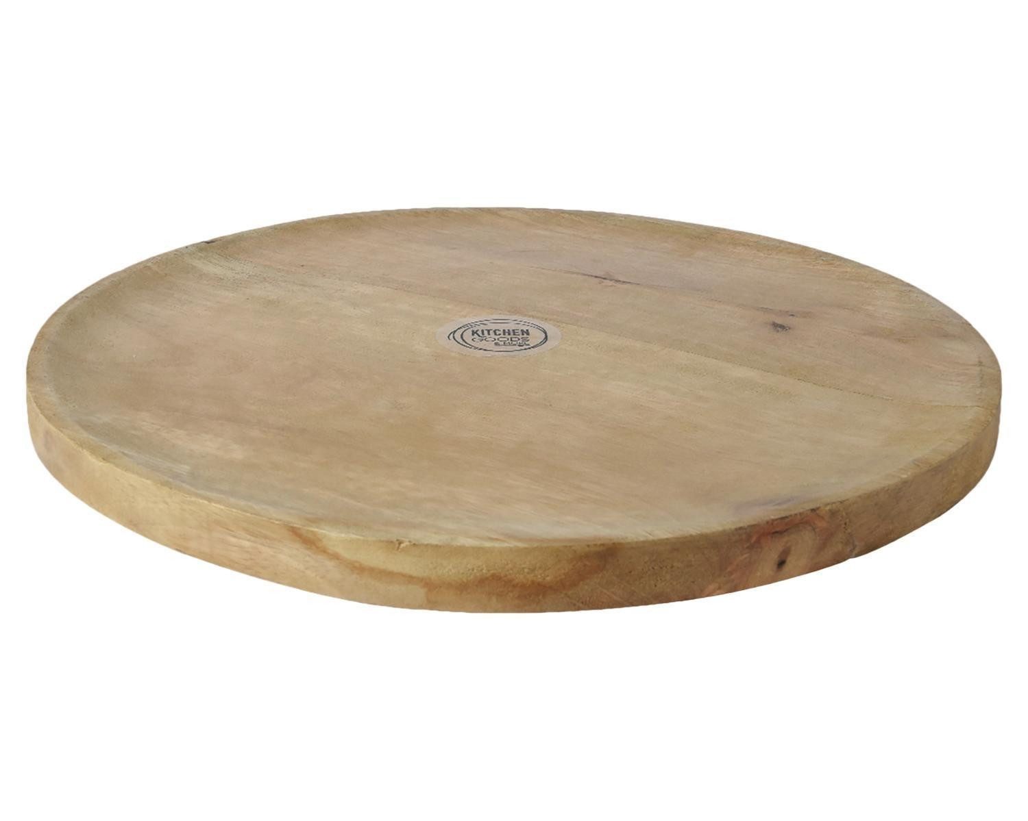 Kaemingk Dekoteller MELONIDAS, Ø 35 cm, Braun, Mangolholz (1 St)
