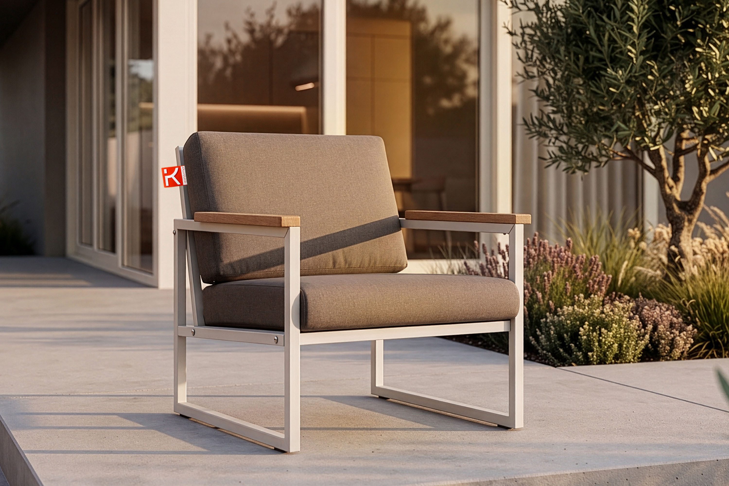 KONSIMO® Gartensessel TRIBO Gartenstuhl, hergestellt in der EU (1x Gartenstuhl, Maße: 70x65x60 cm, 1x Sessel), schmutz- und wasserabweisend,UV-Beständigkeit,Handarbeit