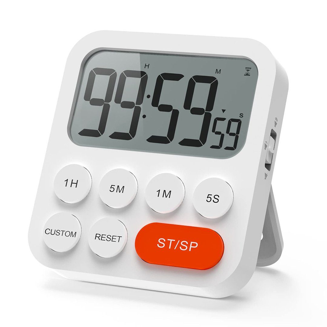 BEARSU Küchentimer »Digitaler Küchentimer Magnetisch Stoppuhr Timer mit  Uhr, Magnet, 3-stufiger Lautstärke, LCD Anzeige für Kochen, Sport,  Studieren, 2 AAA Batterien inklusive« online kaufen | OTTO