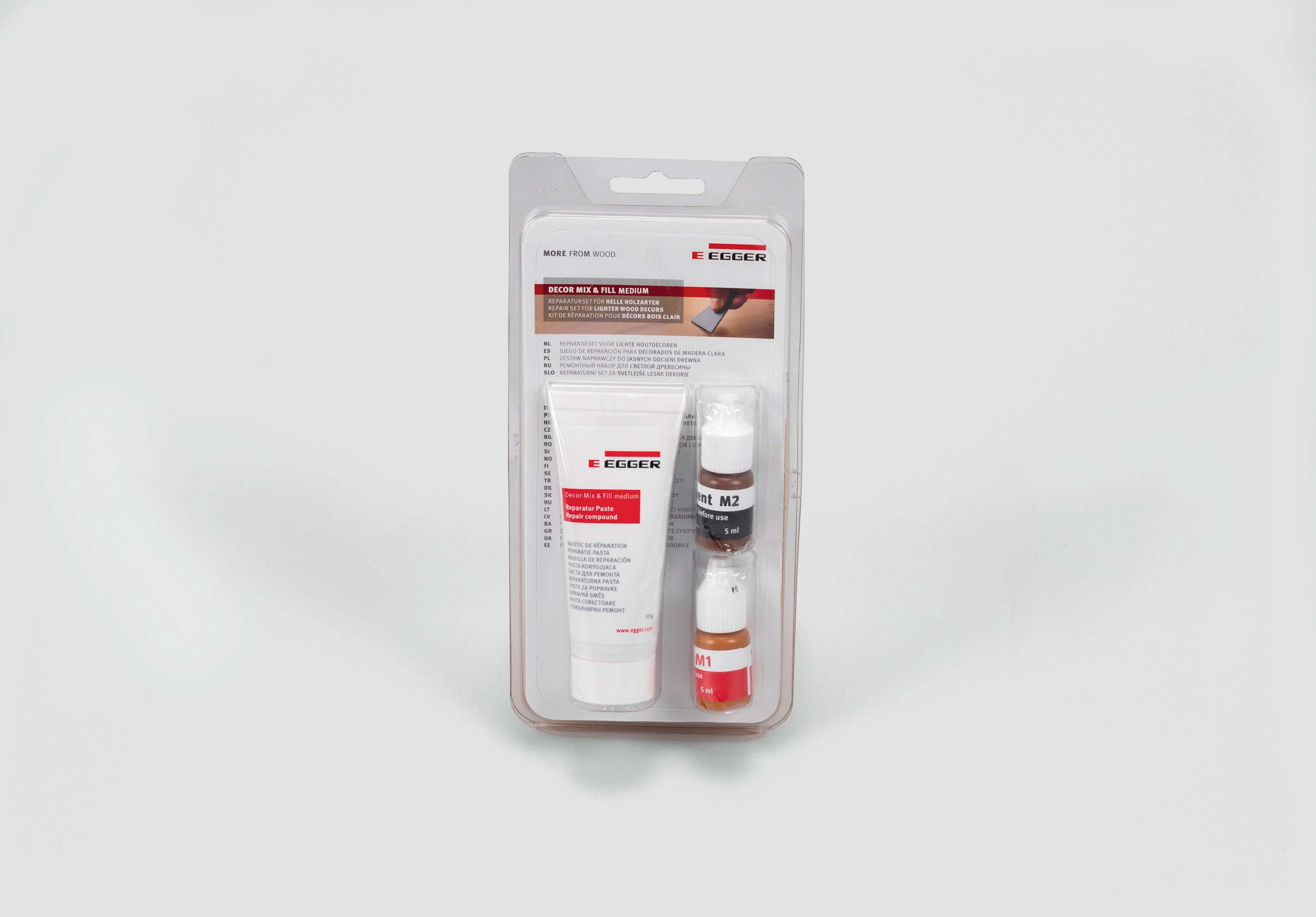 EGGER Laminat-Reparaturset Decor Mix und Fill medium, 1-St., Laminat Reparieren mit Auffüllpaste Spachtelmasse im Set