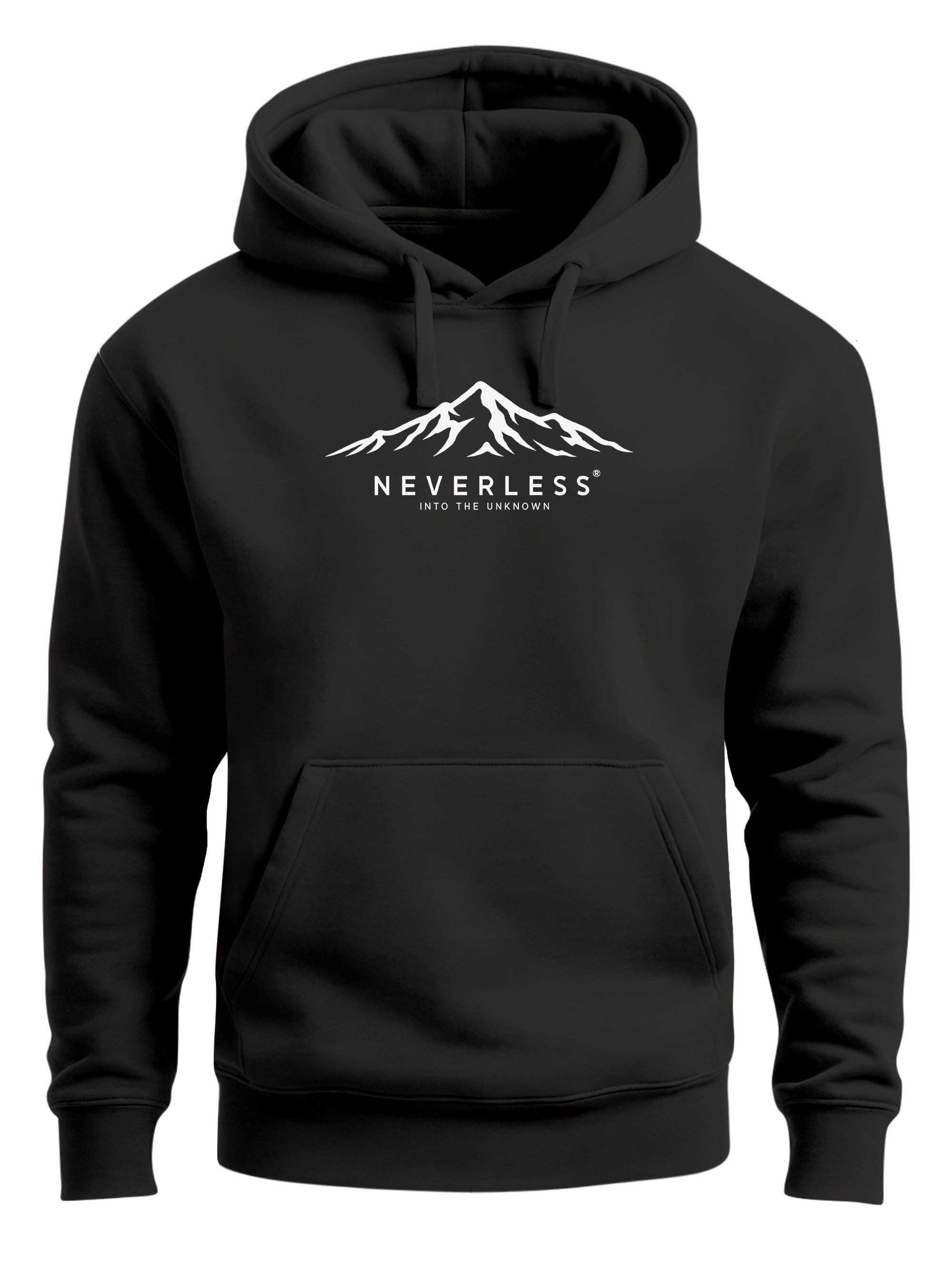 Neverless Hoodie Hoodie Herren Print Aufdruck Berge Mountain Grafik Print