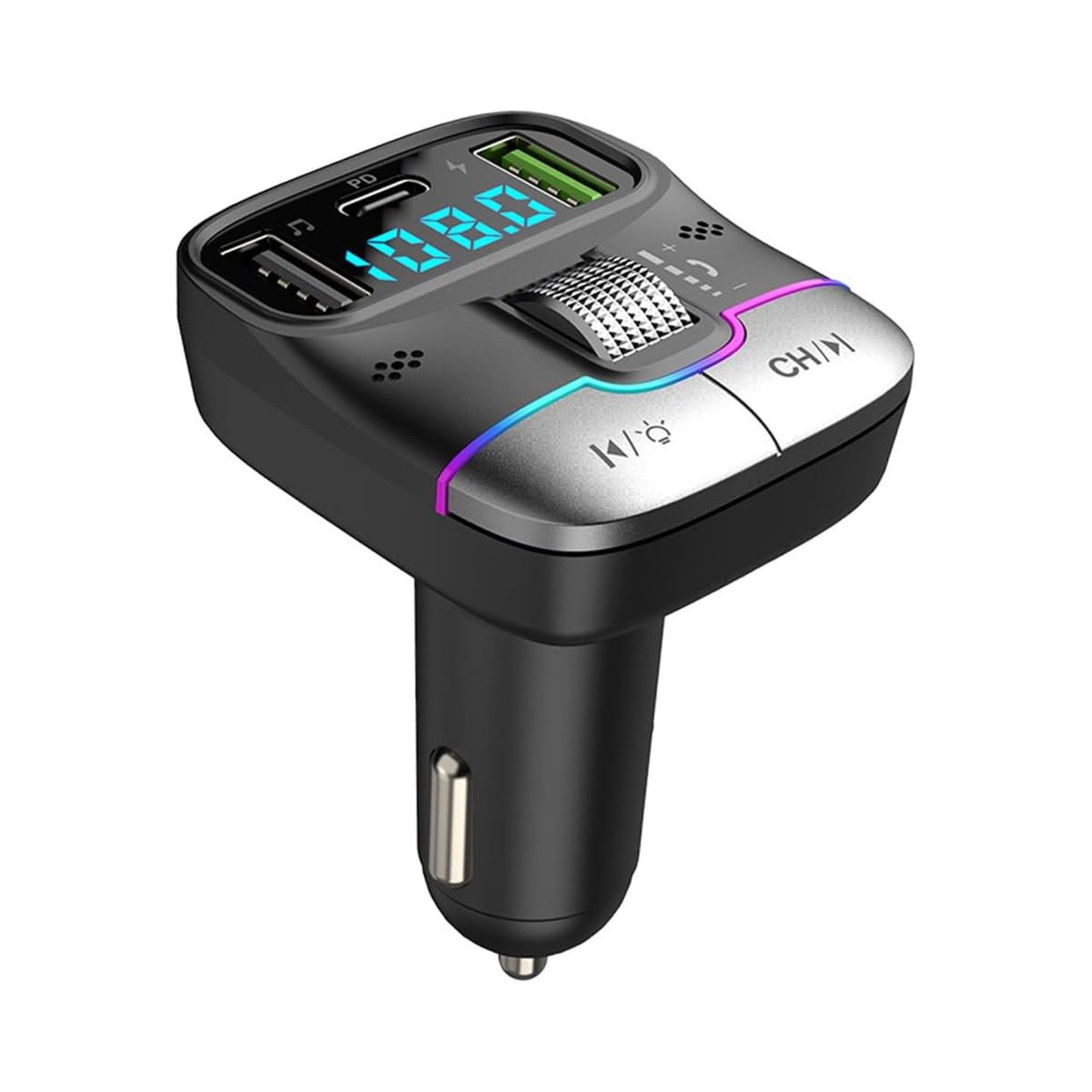 Bluetooth 5.3 FM Transmitter Adapter Auto Aufladung Zigarettenanzünder KFZ-Transmitter
