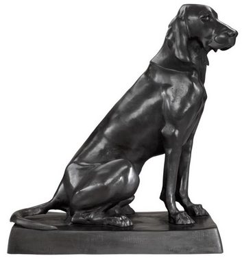 Casa Padrino Dekofigur Luxus Bronzefiguren 2er Set Hunde 32 x 60 x H. 73 cm - Limited Edition