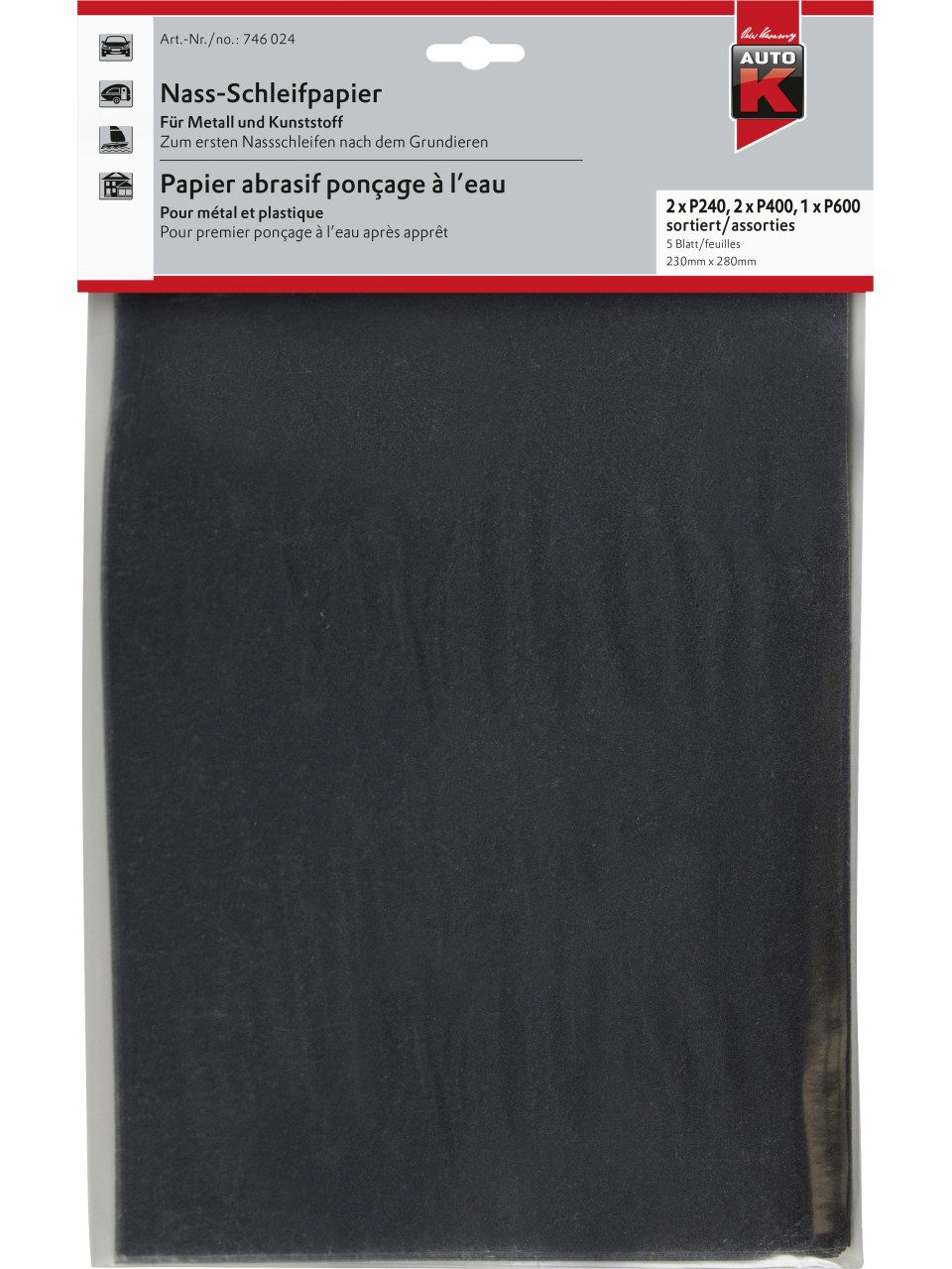 Auto-K Schleifpapier Auto-K Nass-Schleifpapier P1000 23x28 23 x 28 cm