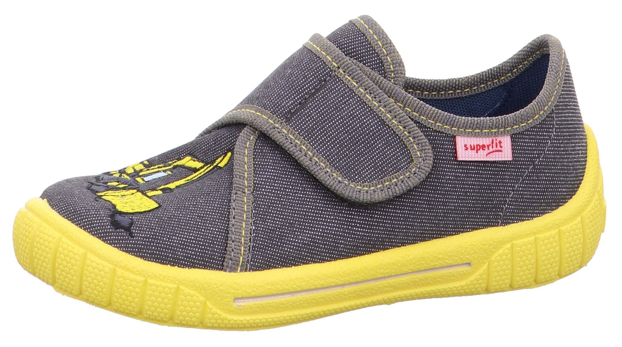 Superfit BILL WMS: Mittel Hausschuh Klettschuh, Kindergarten Schuh mit Klettverschluss