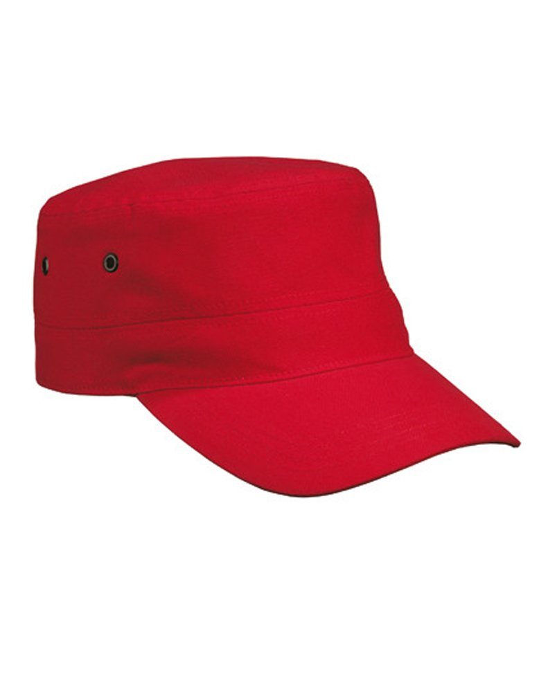 Myrtle Beach Army Cap Cuba-Cap Trendiges Cap im Militar-Stil aus robustem Baumwollcanvas Red