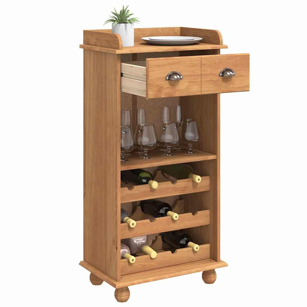 vidaXL Weinregal Weinschrank ASKIM Honigwachs 57 x 37 x 114 cm, 1-tlg.