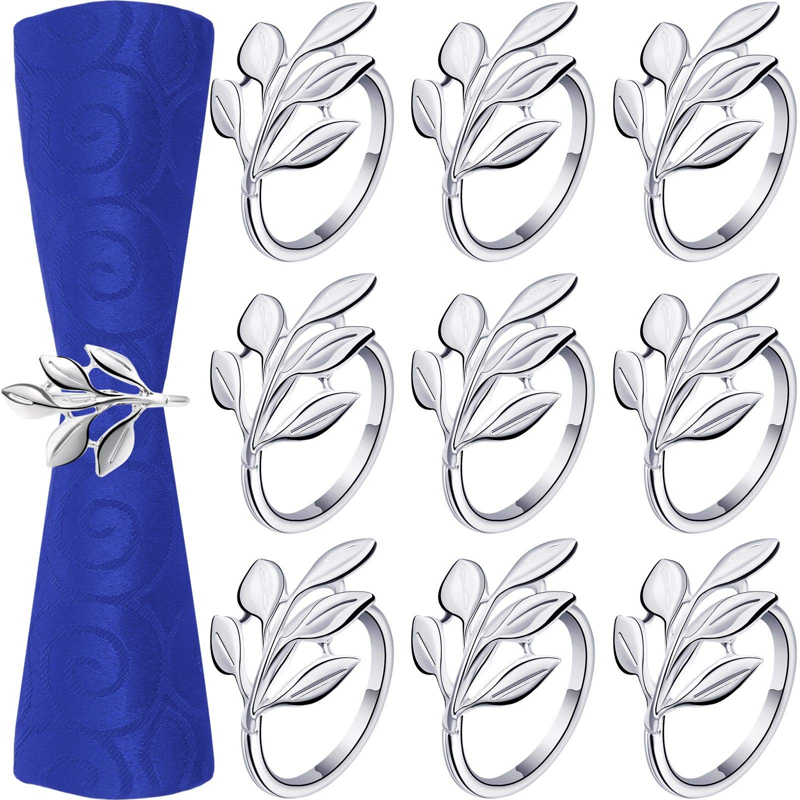 Coonoor Serviettenring Serviettenringe, Metall Serviettenschnallen, Blätter Serviettenhalter, (24-tlg), Elegante Servietten Schnallen, Napkin Rings