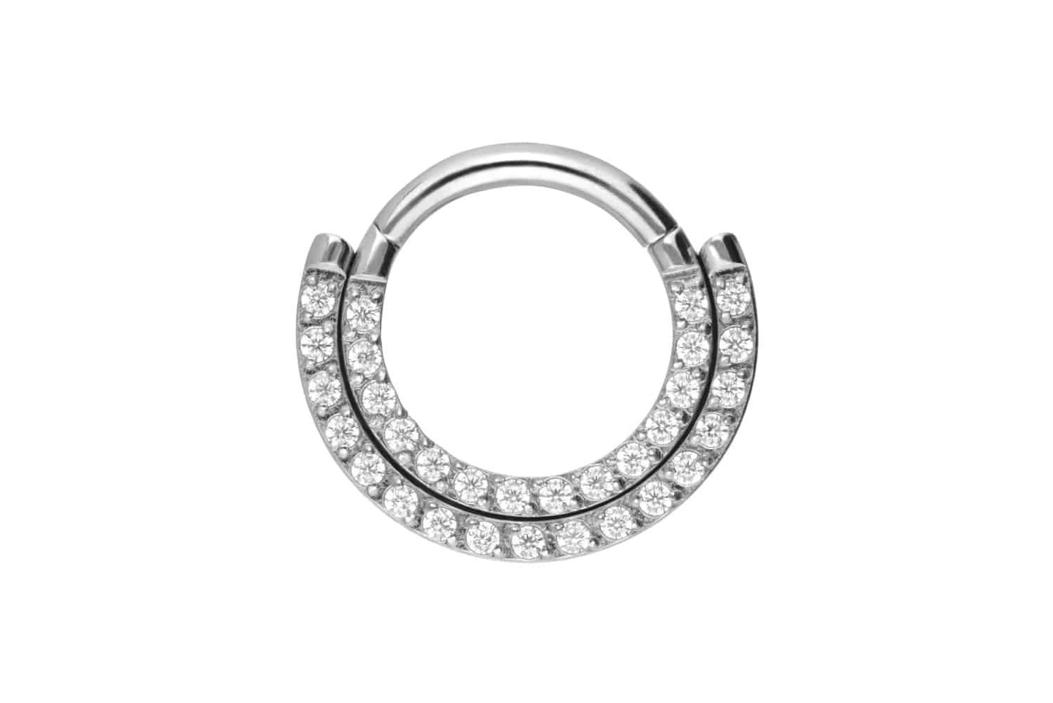 Piercing-Set Titan Segmentring Clicker 2 KRISTALLREIHEN