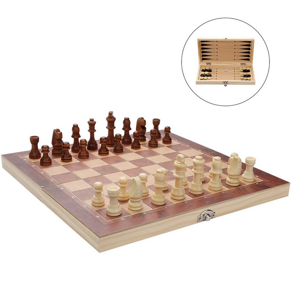 Gimisgu Spiel, Schachspiel Dame 29*29CM 3 in1 Figuren inkl