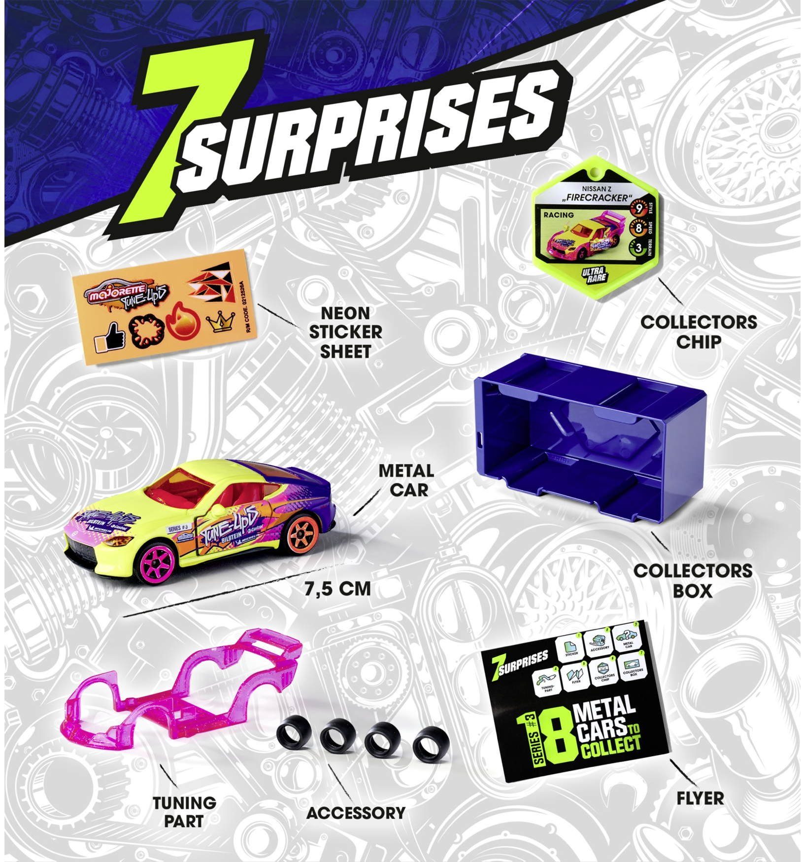 3 Überaschungsbox Tune majORETTE Auto Spielzeug-Auto Up`s 212051018 7 Überraschungen 1