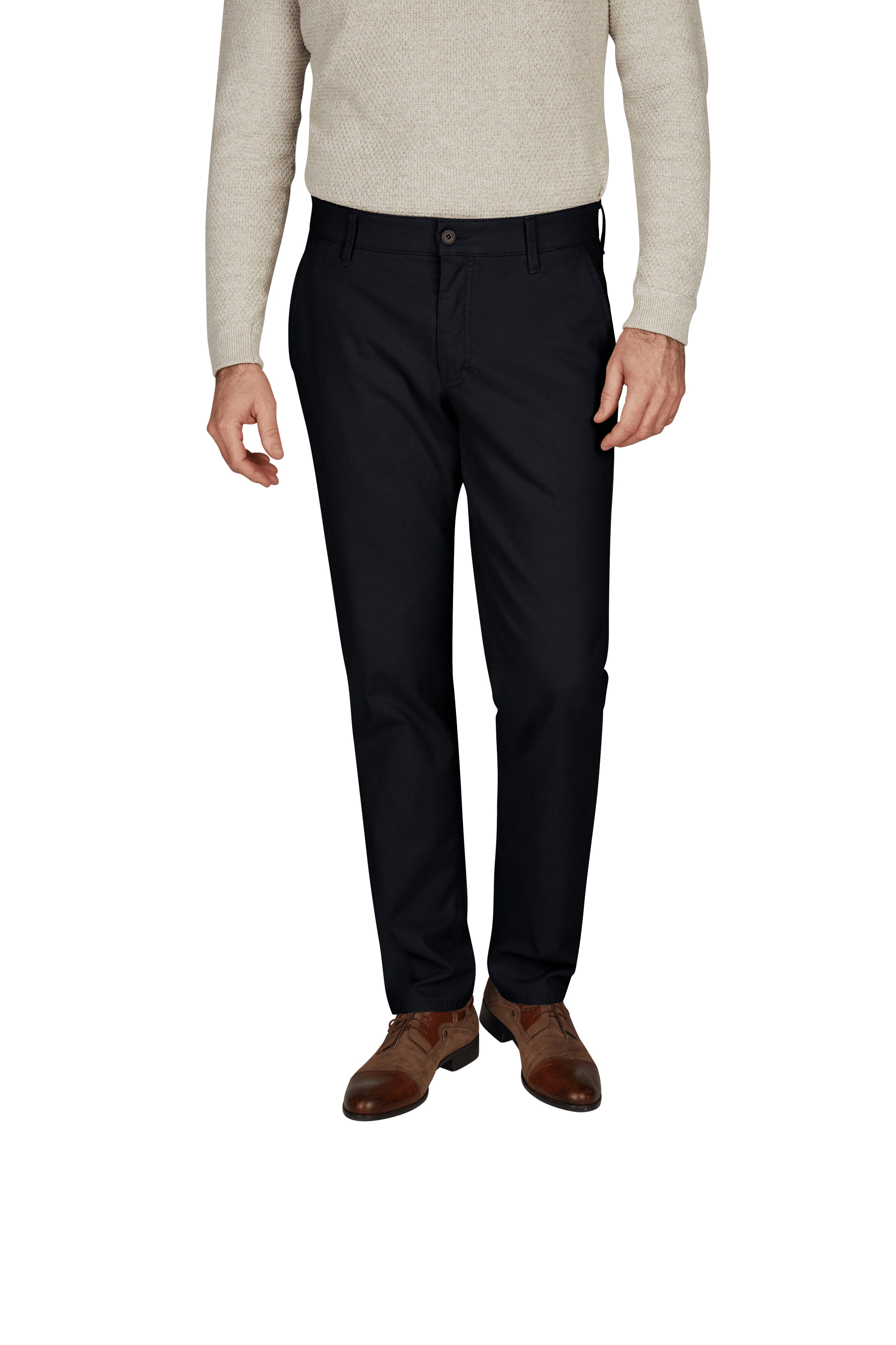 Club of Comfort Chinohose Chino/Flat Front Hose ROB 8003 - marine - Herrenhose - 29 Bequeme Chino im Tapered Fit, elastischer Komfortbund - High Stretch B