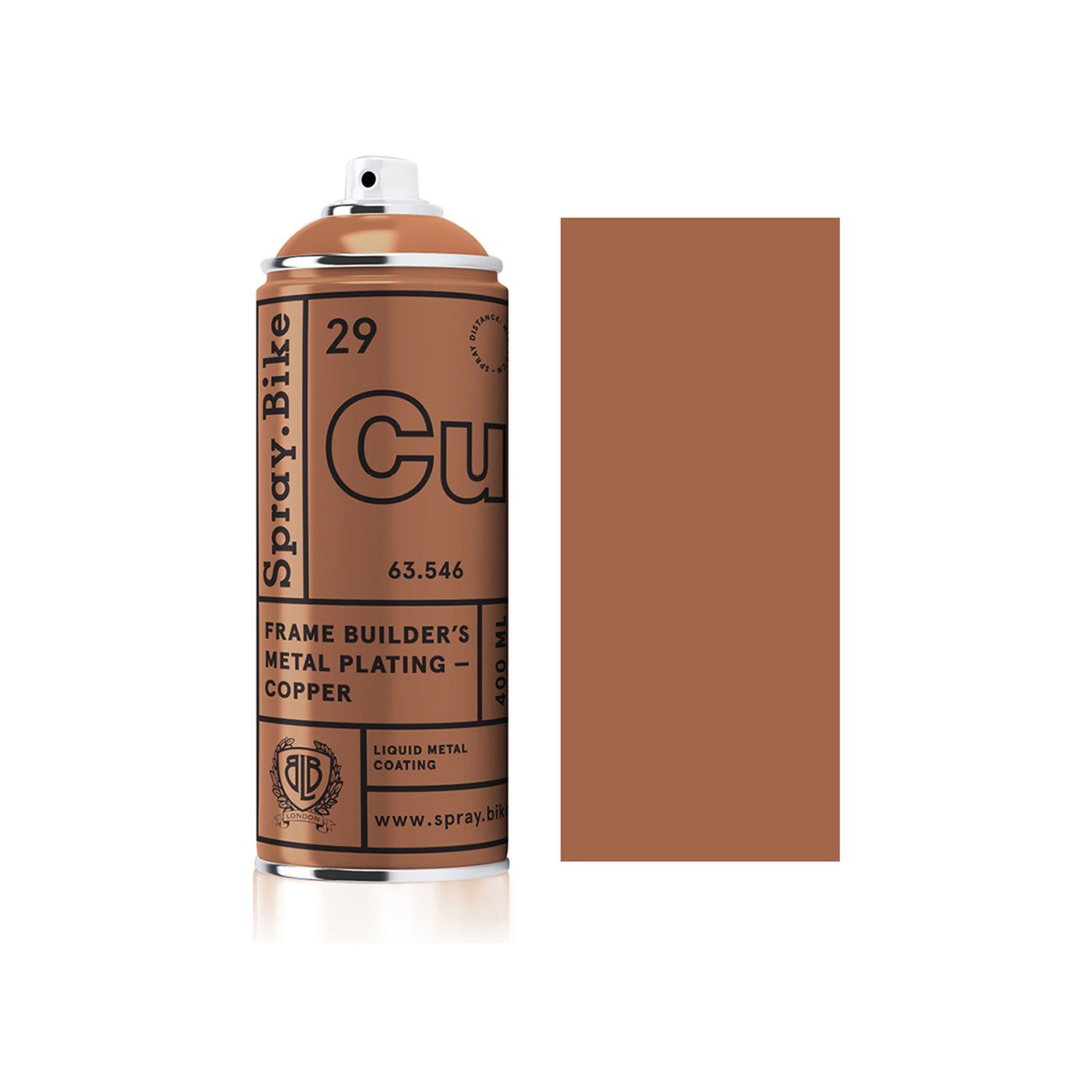 Spray.Bike Sprühflasche SPRAY.BIKE Fahrrad Lackspray - Vorbereiten & Vollenden Kollektion (Metal Plate - Kupfer), UV-resistent, wetterfest
