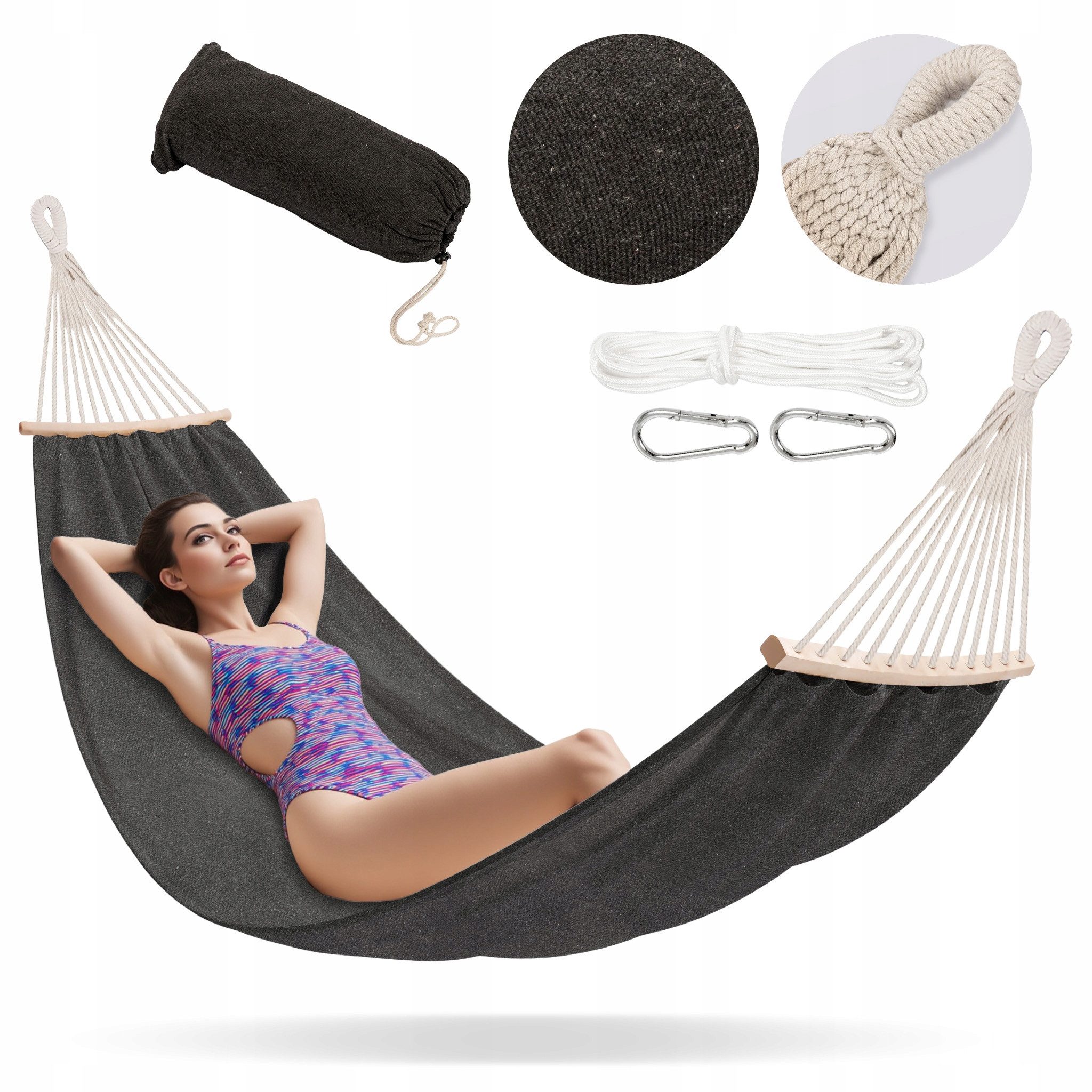 Campela Stabhängematte Gartenhängematte 200x150 cm – robust & komfortabel – Outdoor & Indoor