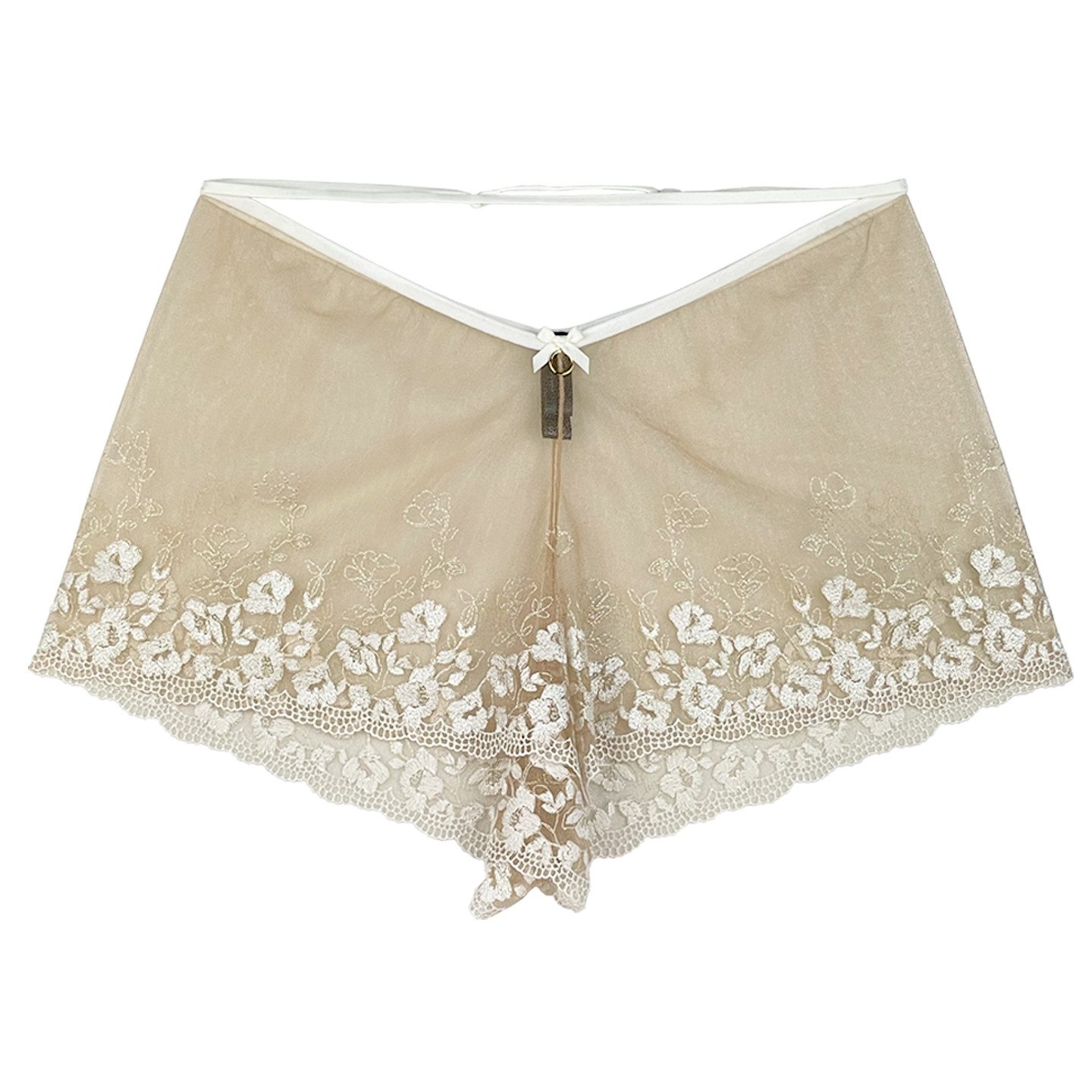 La Muel Lingerie Schlafshorts feminine und verspielte French Knicks Hose mit verstellbarem Umfang Hochzeitswäsche