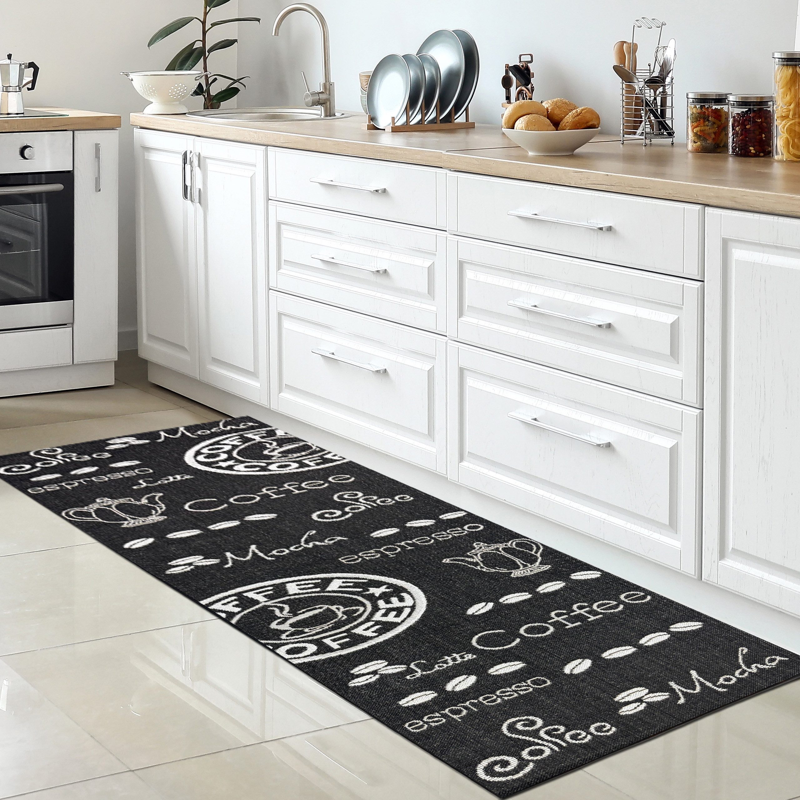 Carpetia Teppich Moderner Sisal Küchenteppich flachgewebter Küchenläufer in Coffee, rechteckig, Höhe: 5 mm