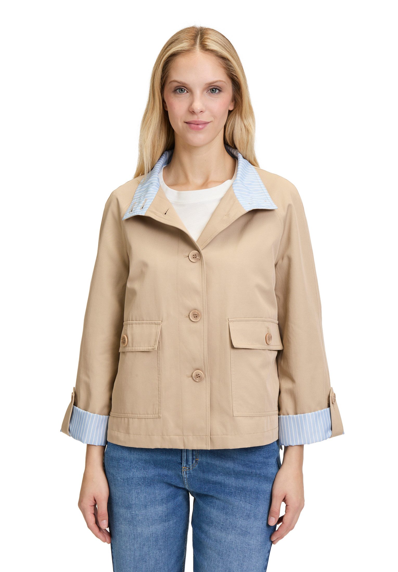 Cartoon Canvasjacke Cartoon Casual-Jacke mit aufgesetzten günstig online kaufen