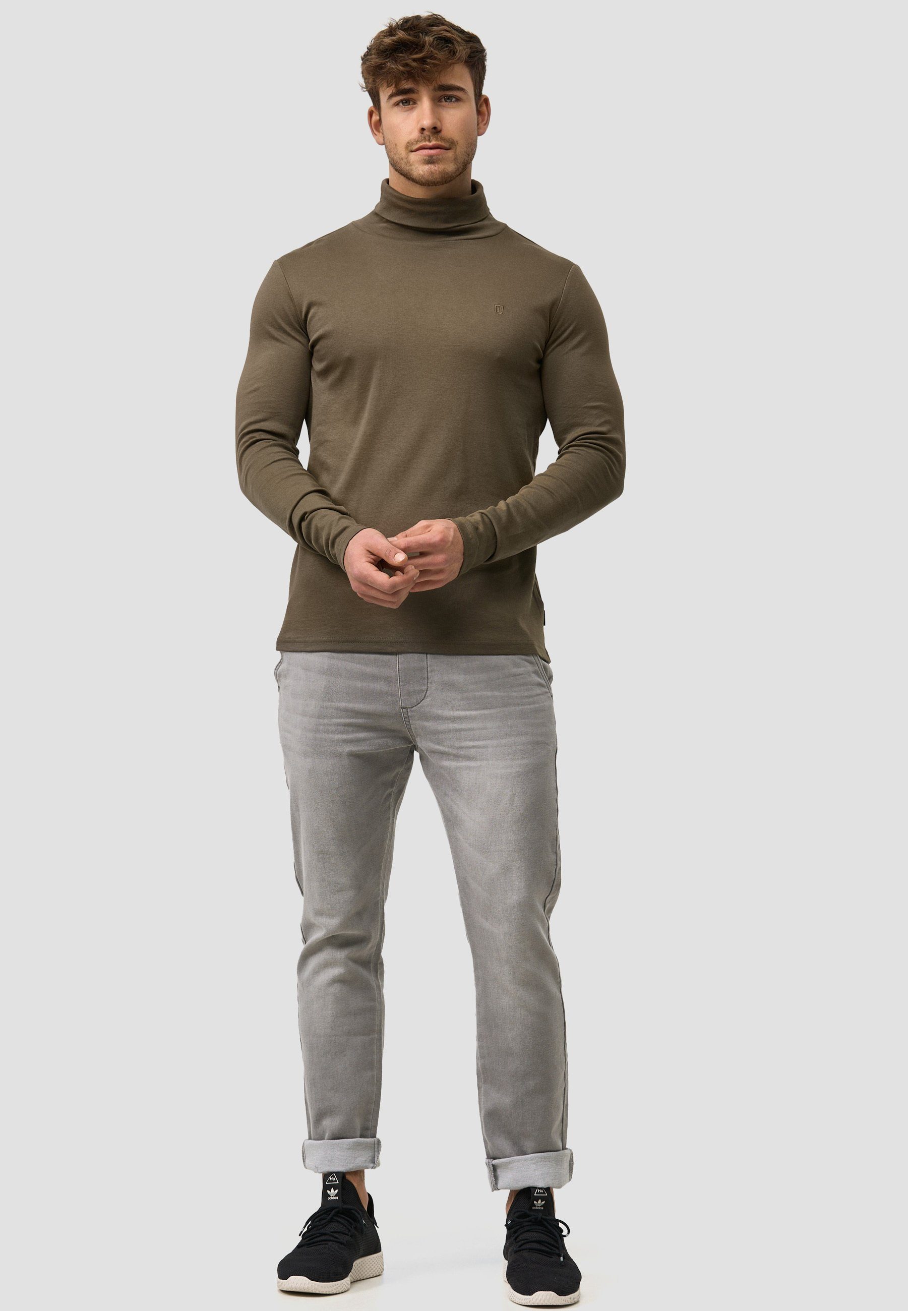 Indicode Rollkragenshirt Herren Eagon Langarmshirt Herrenshirt