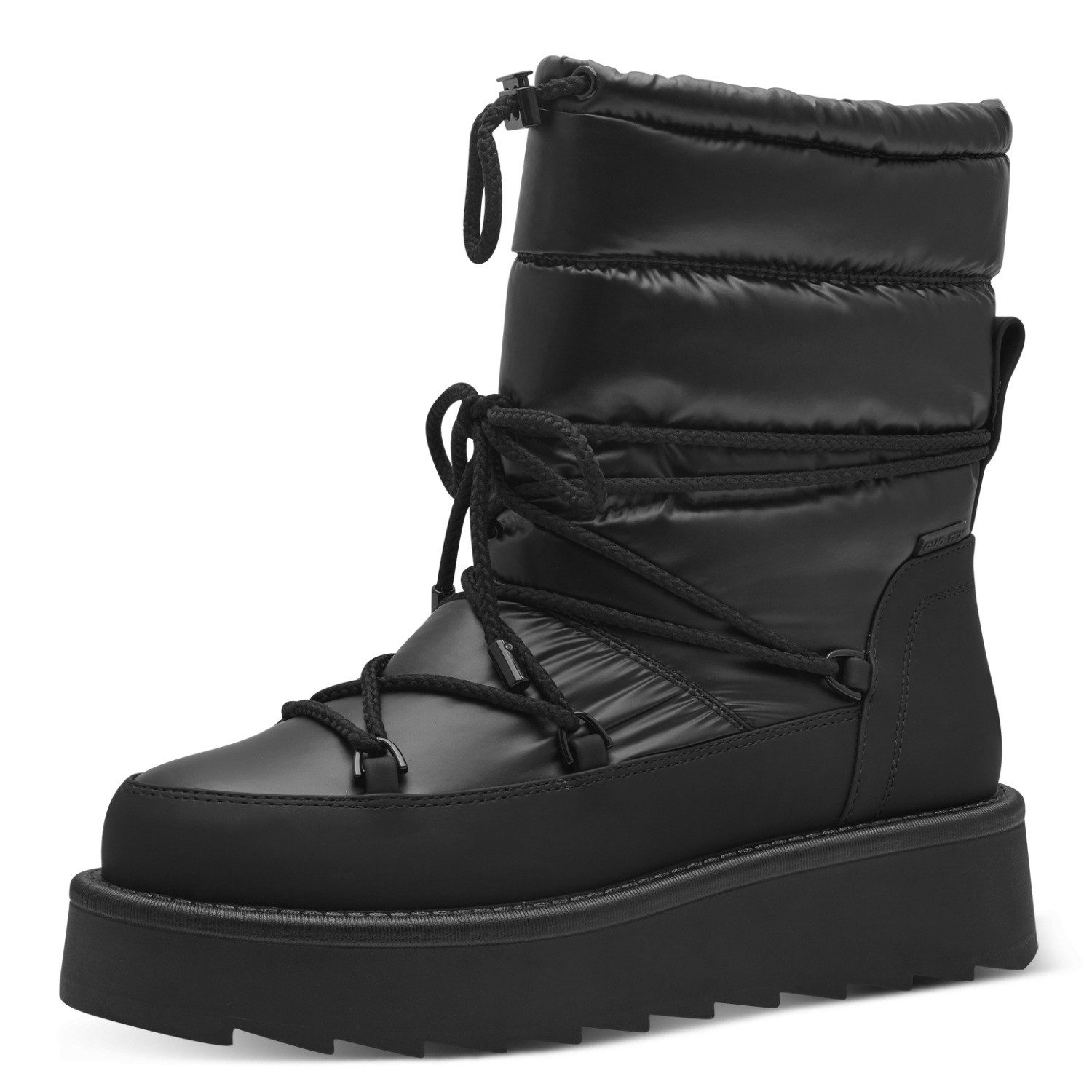 Tamaris Winterboots Plateau, Winterstiefelette mit aufgesetzter Schnürung und Ösen