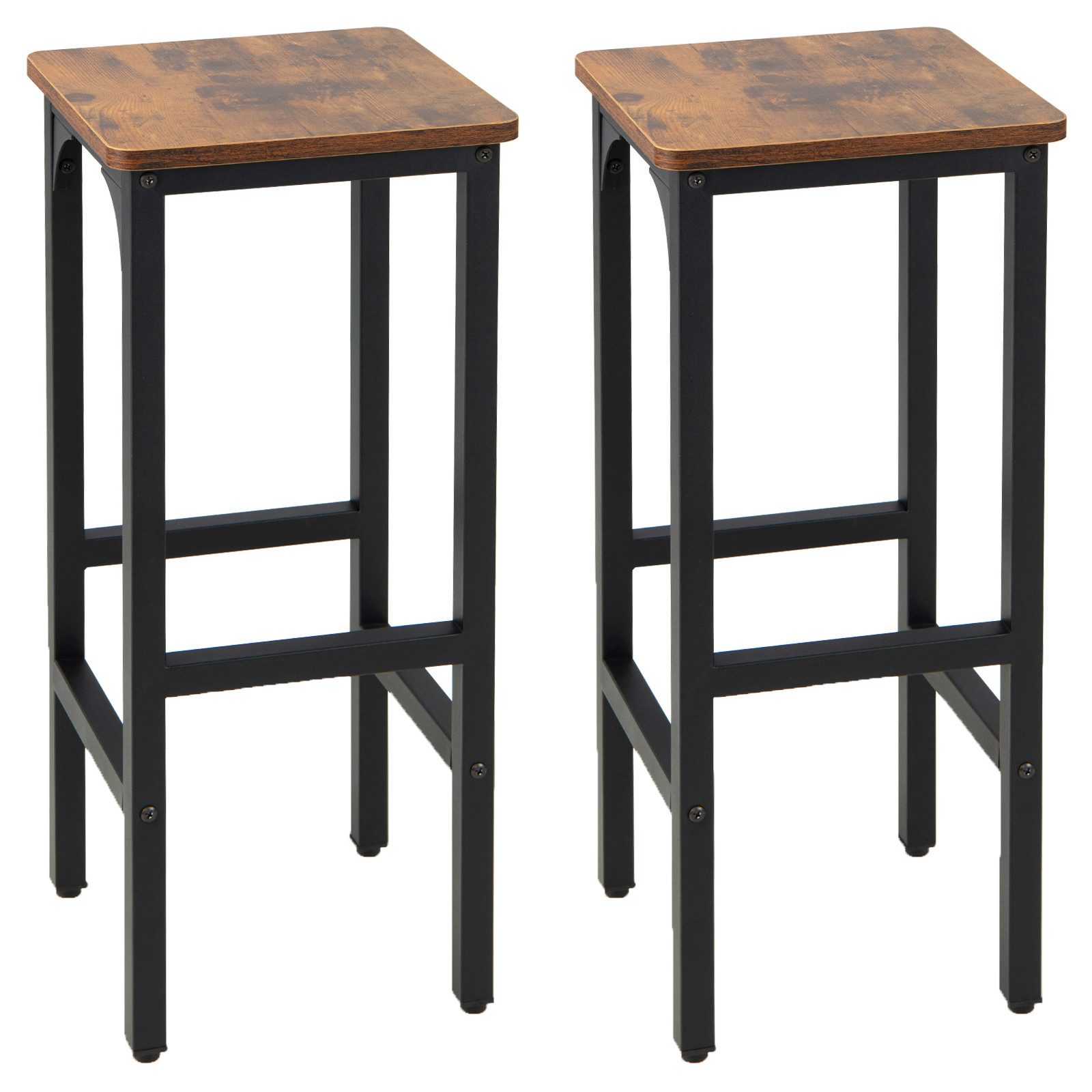 COSTWAY Высокие табуреты (2er Set), mit Fußstütze, bis 150kg, Sitzhöhe 71,5cm