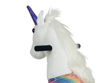 TPFLiving Reittier Einhorn Rainbow - Größe S - Farbe: weiß, Schaukeltier für Kinder ab 3 bis 6 Jahren - Sitzhöhe: 53 cm