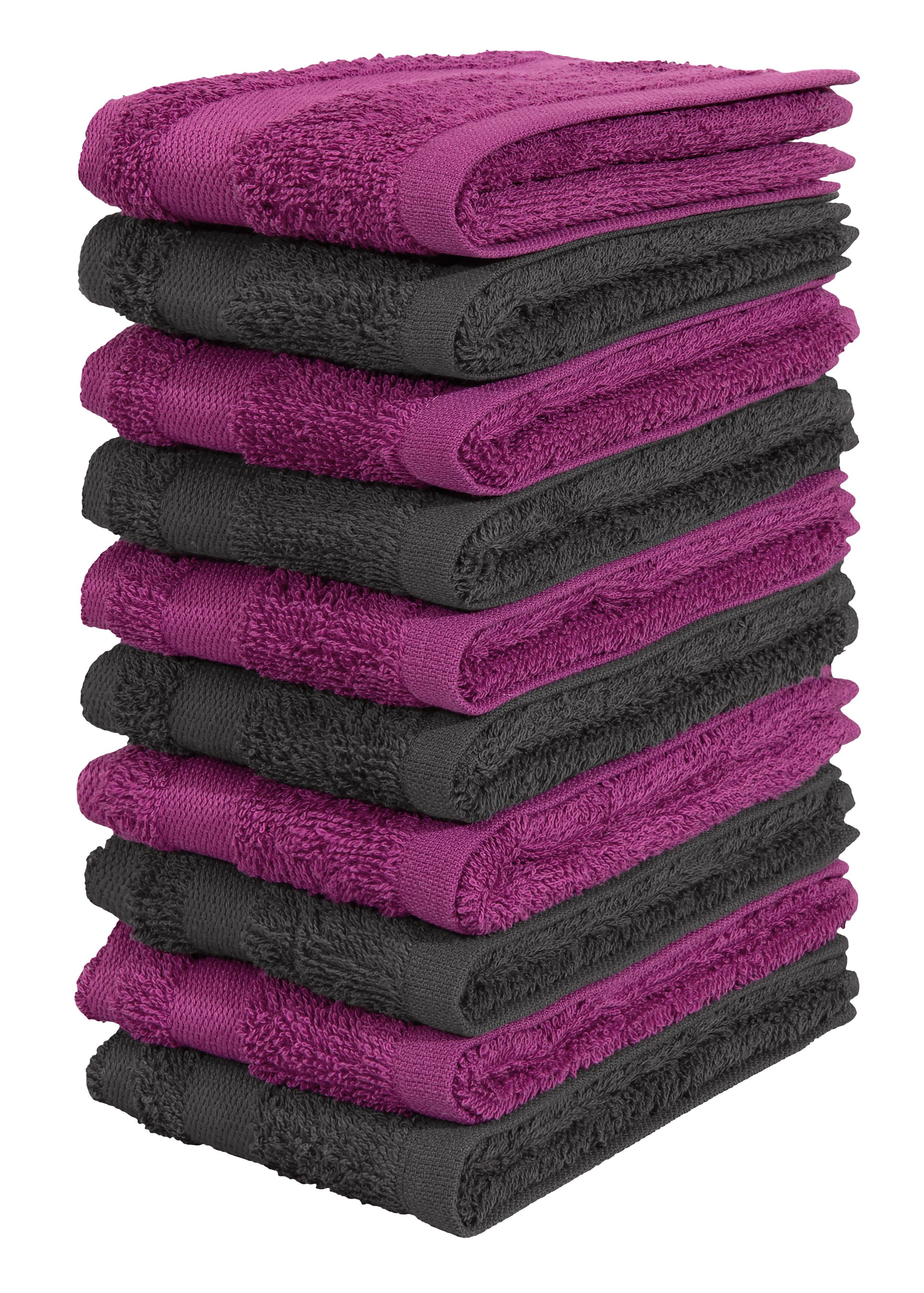 OTTO home Waschlappen Vanessa, 10 Seiftücher, 30x30cm, in Standard- und Premium-Qualität, (Set, 10-St), Handtücher mit Bordüre, 100% Baumwolle, einfarbig, weich