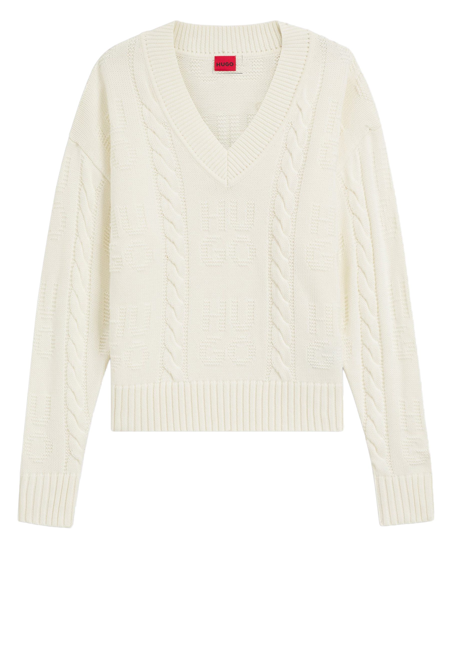 HUGO Strickpullover Sypres mit Zopfmuster (1-tlg)