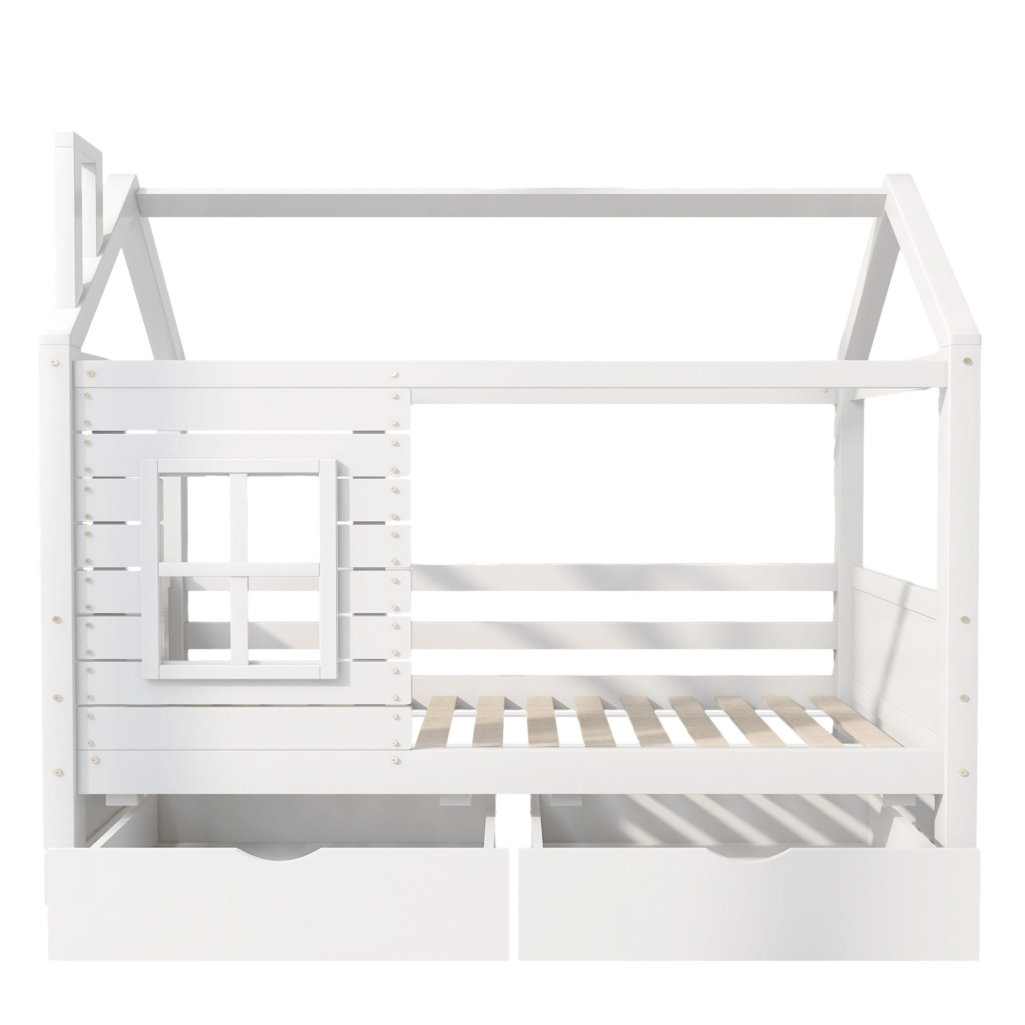 Flieks Hausbett, Kinderbett Jugendbett 90x200cm Massivholzbett Kiefernholz. Reduzierter Preis € 295,99. Unverbindliche Preisempfehlung € 529,99
