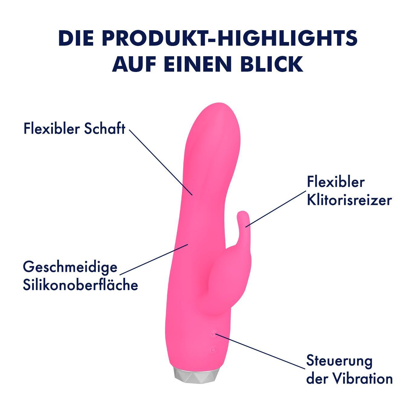 Rabbitvibrator, Klitoris-Stimulator wasserdicht cm', Vibrator, 17,5 (IPX7) 'Gebogener EIS EIS