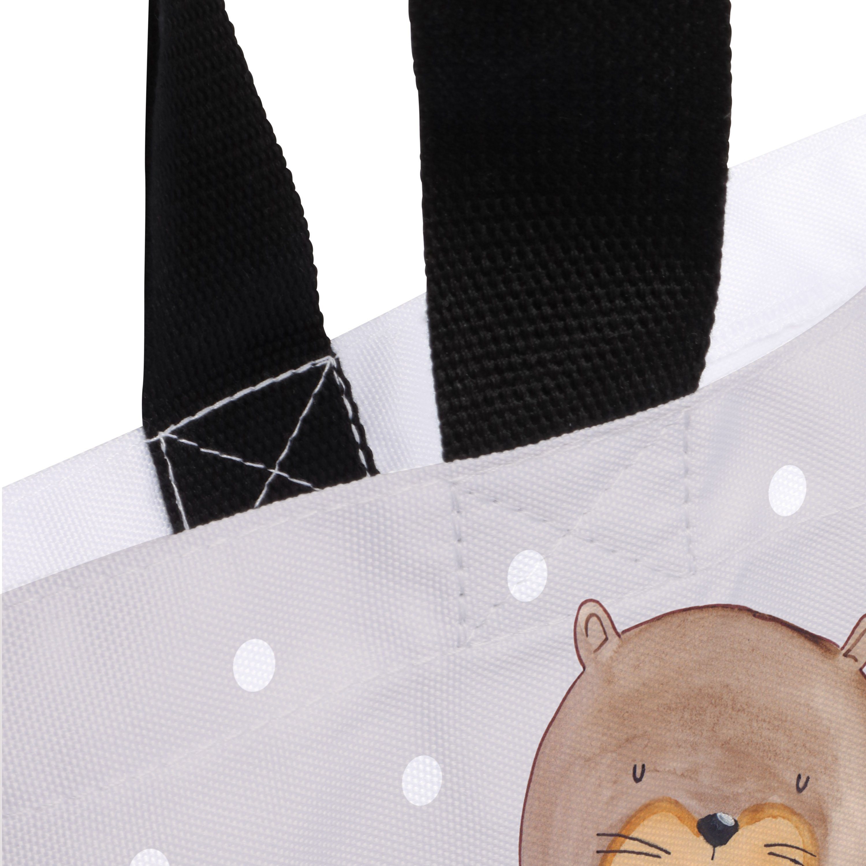 Otter (1-tlg) - & Mrs. Mr. mit Muschelmedaillon Panda Shopper Grau Motiv Geschenk, - Pastell Seeotter,
